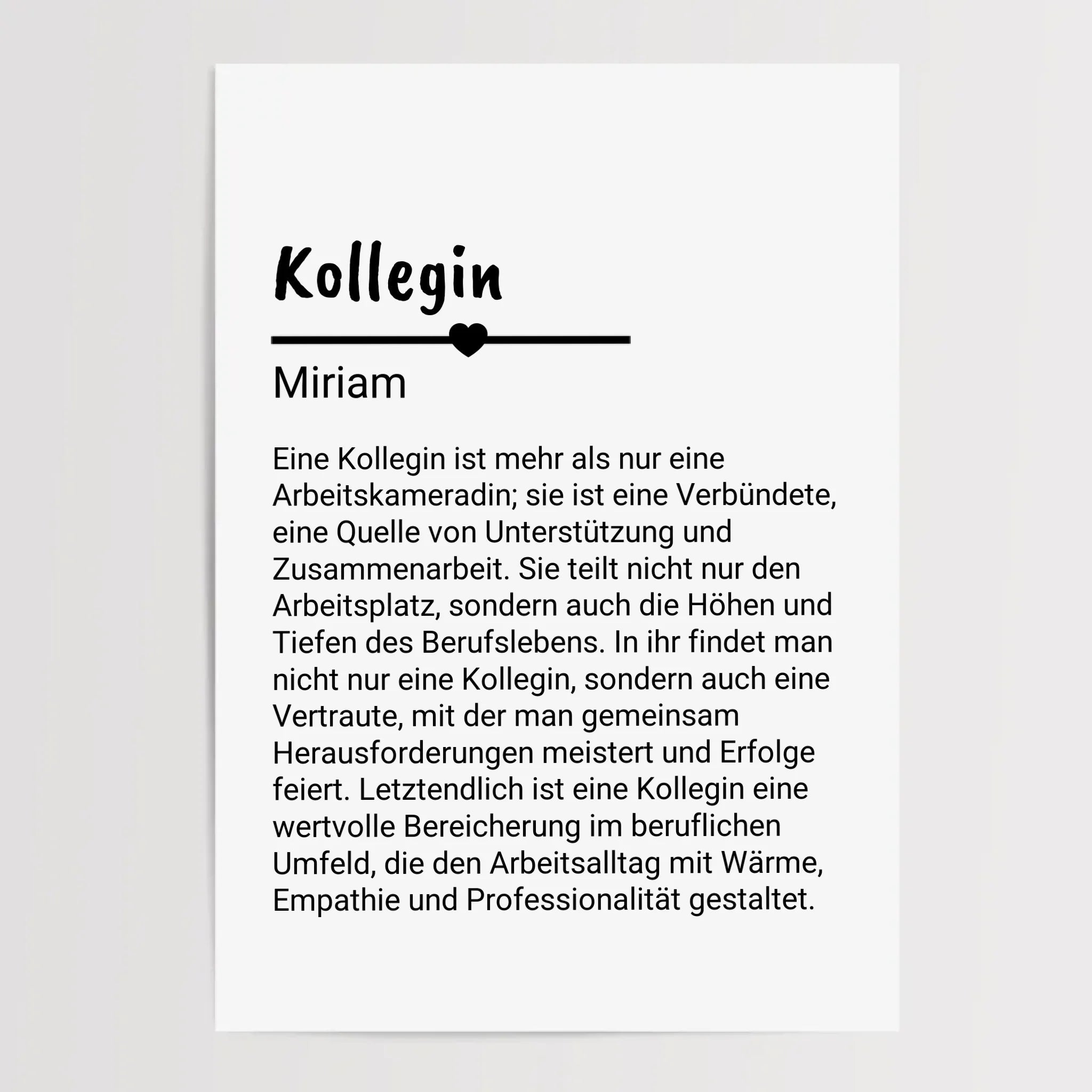 Kollegin Definition Poster Geschenk personalisiert - Cantty