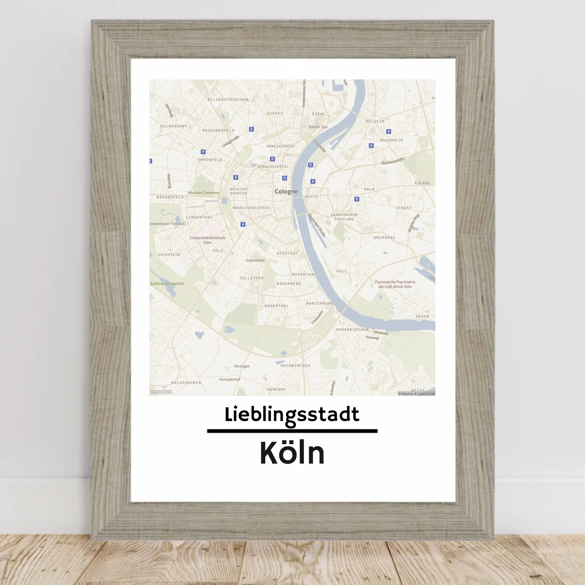 Köln KartenposterStadtkarte mit Koordinaten Lieblinsstadt Heimat personalisiert - Cantty