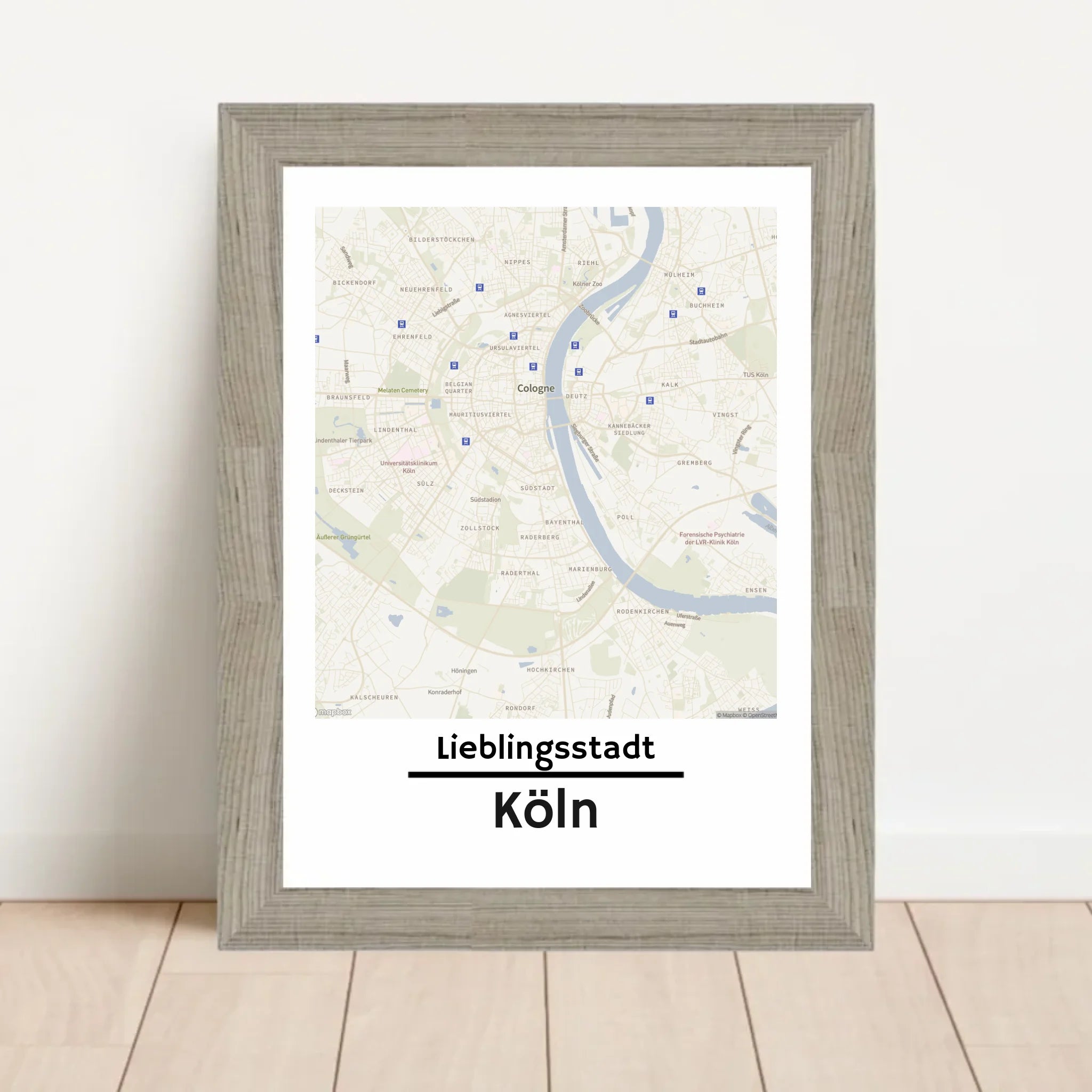 Köln KartenposterStadtkarte mit Koordinaten Lieblinsstadt Heimat personalisiert - Cantty