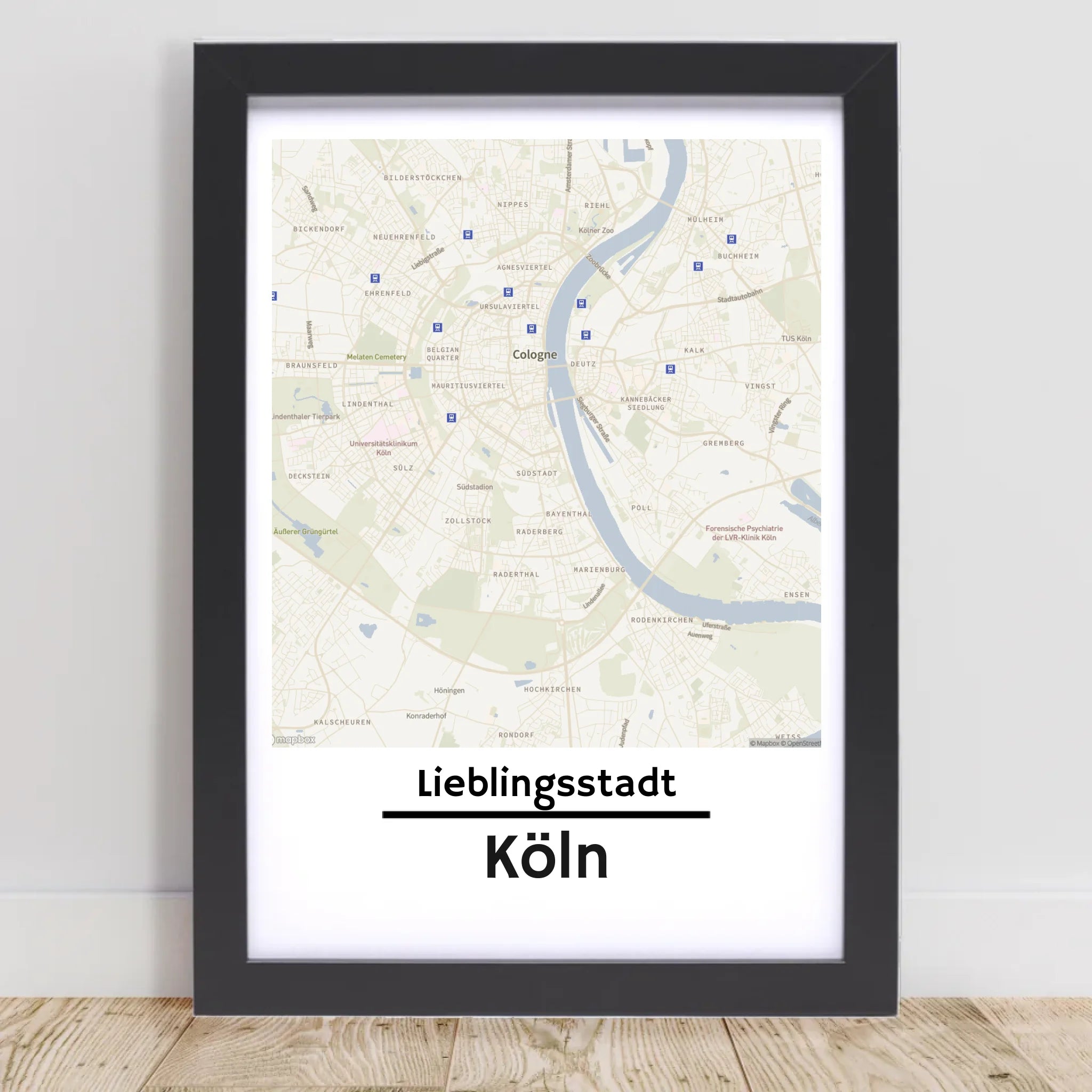 Köln KartenposterStadtkarte mit Koordinaten Lieblinsstadt Heimat personalisiert - Cantty