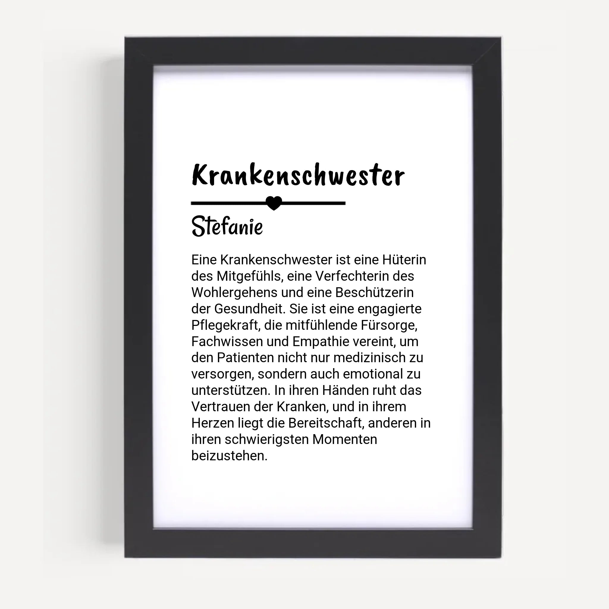 Krankenschwester Definition Poster Geschenk personalisiert - Cantty