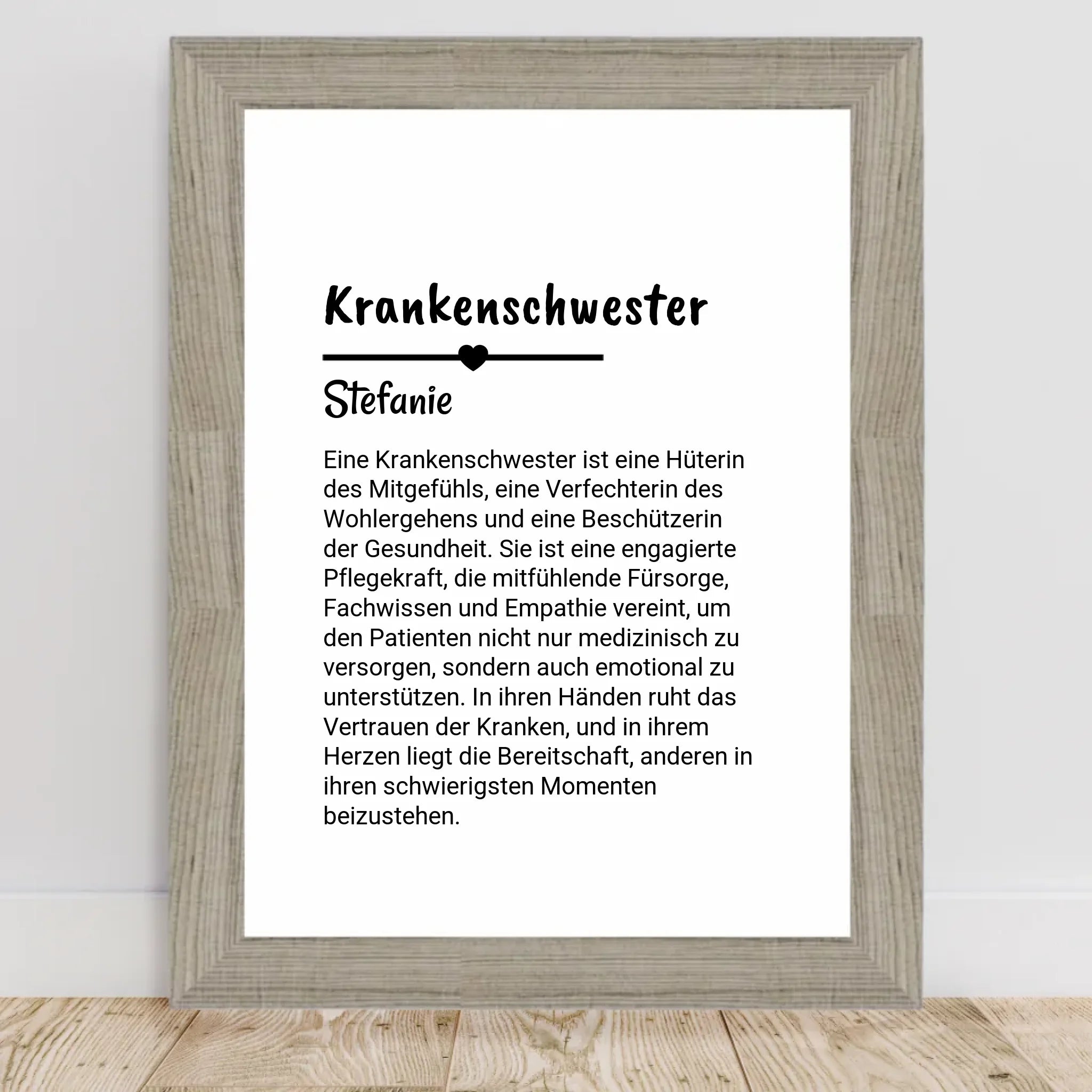 Krankenschwester Definition Poster Geschenk personalisiert - Cantty