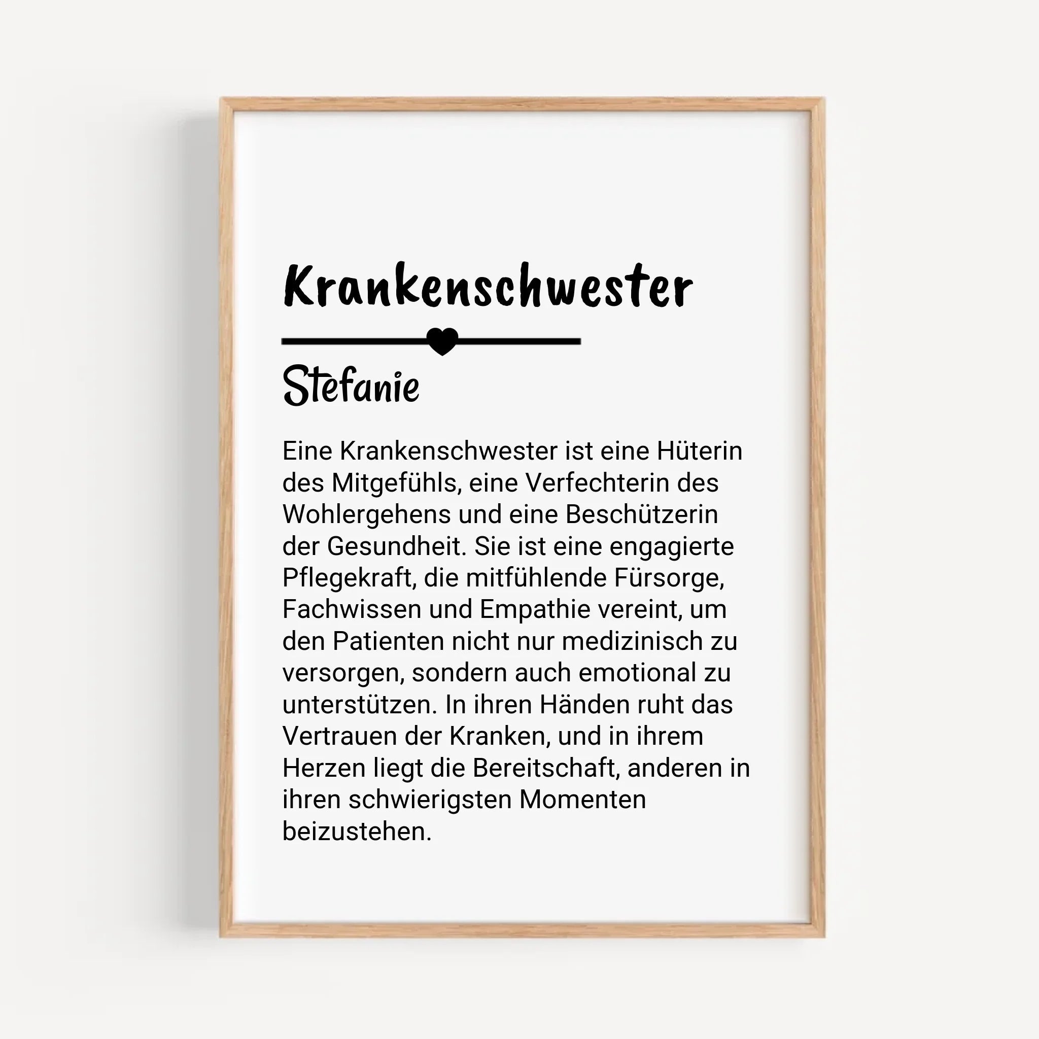 Krankenschwester Definition Poster Geschenk personalisiert - Cantty