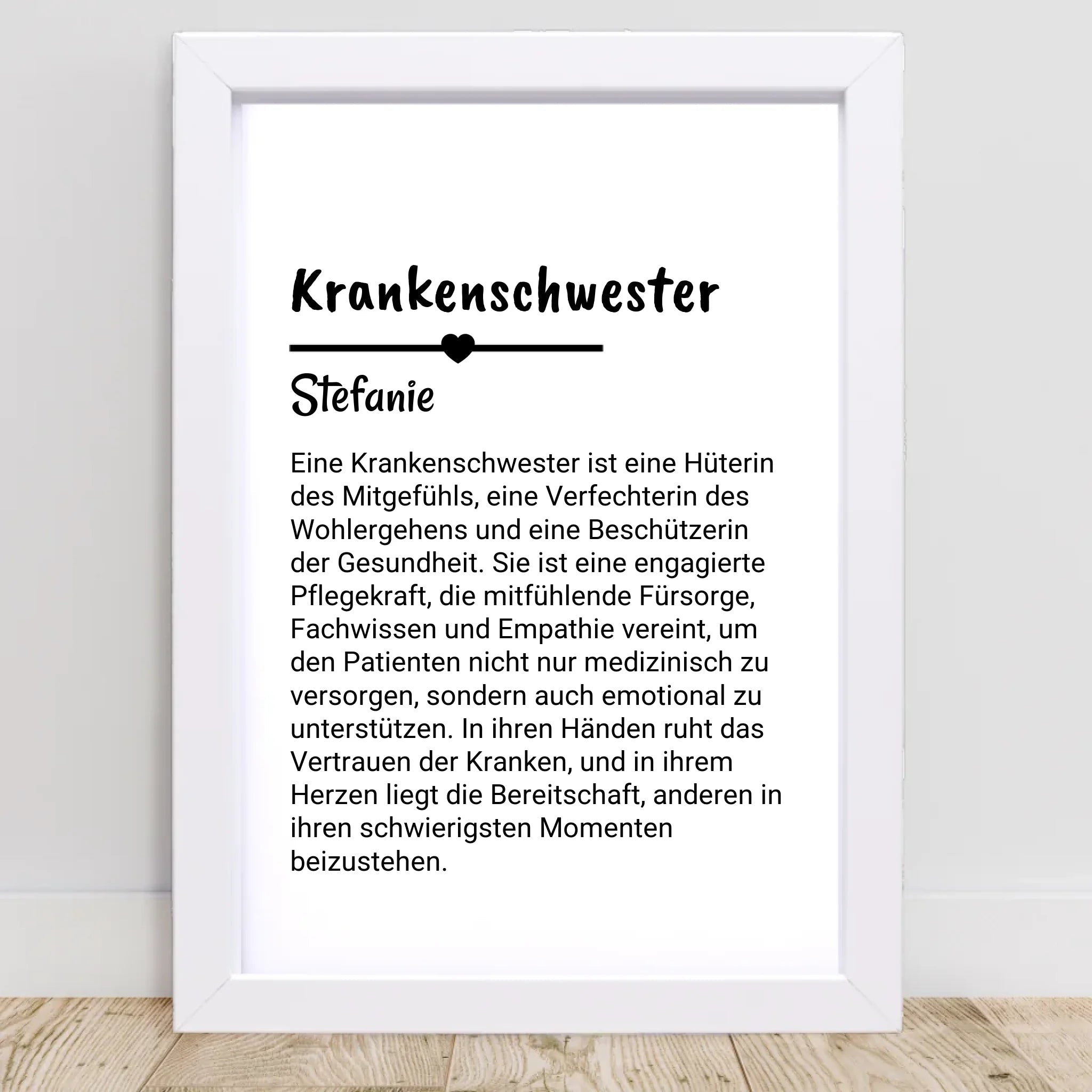 Krankenschwester Definition Poster Geschenk personalisiert - Cantty