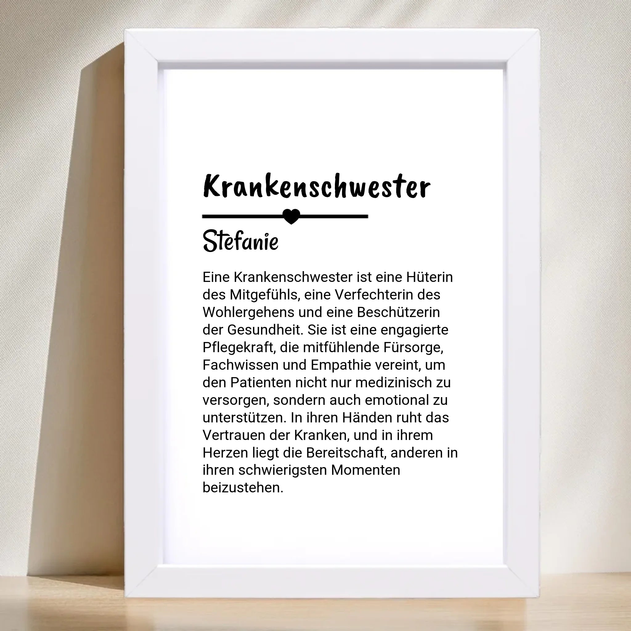Krankenschwester Definition Poster Geschenk personalisiert - Cantty