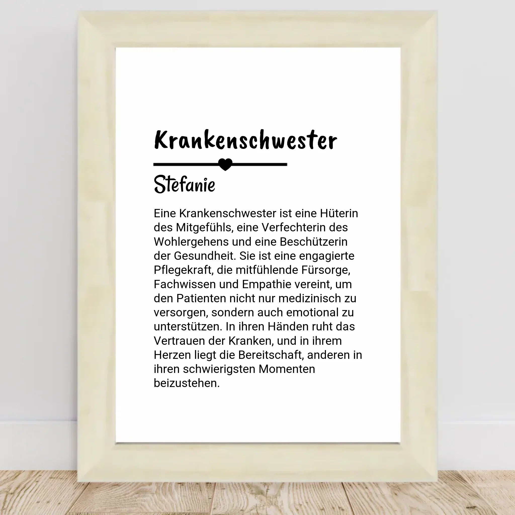Krankenschwester Definition Poster Geschenk personalisiert - Cantty