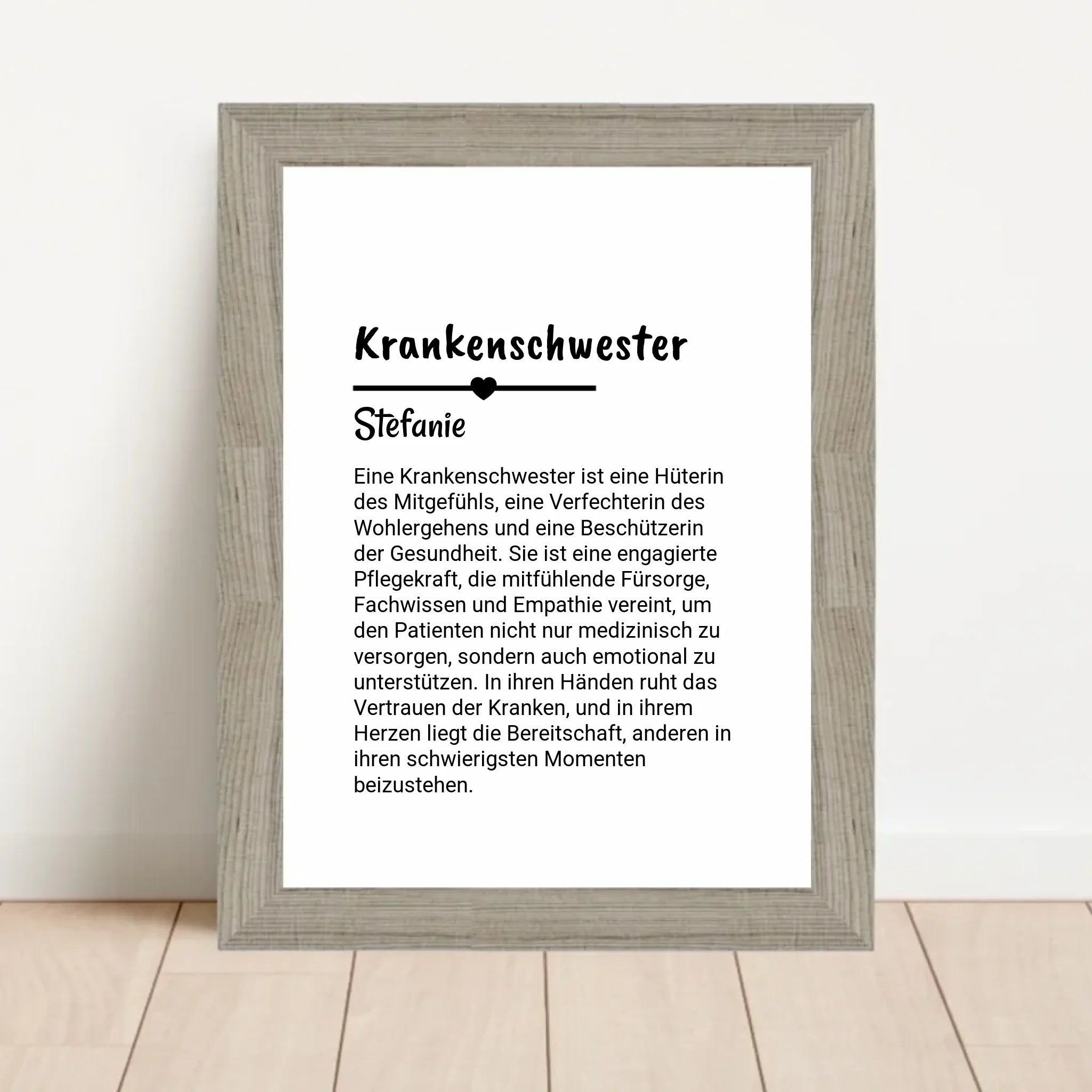 Krankenschwester Definition Poster Geschenk personalisiert - Cantty
