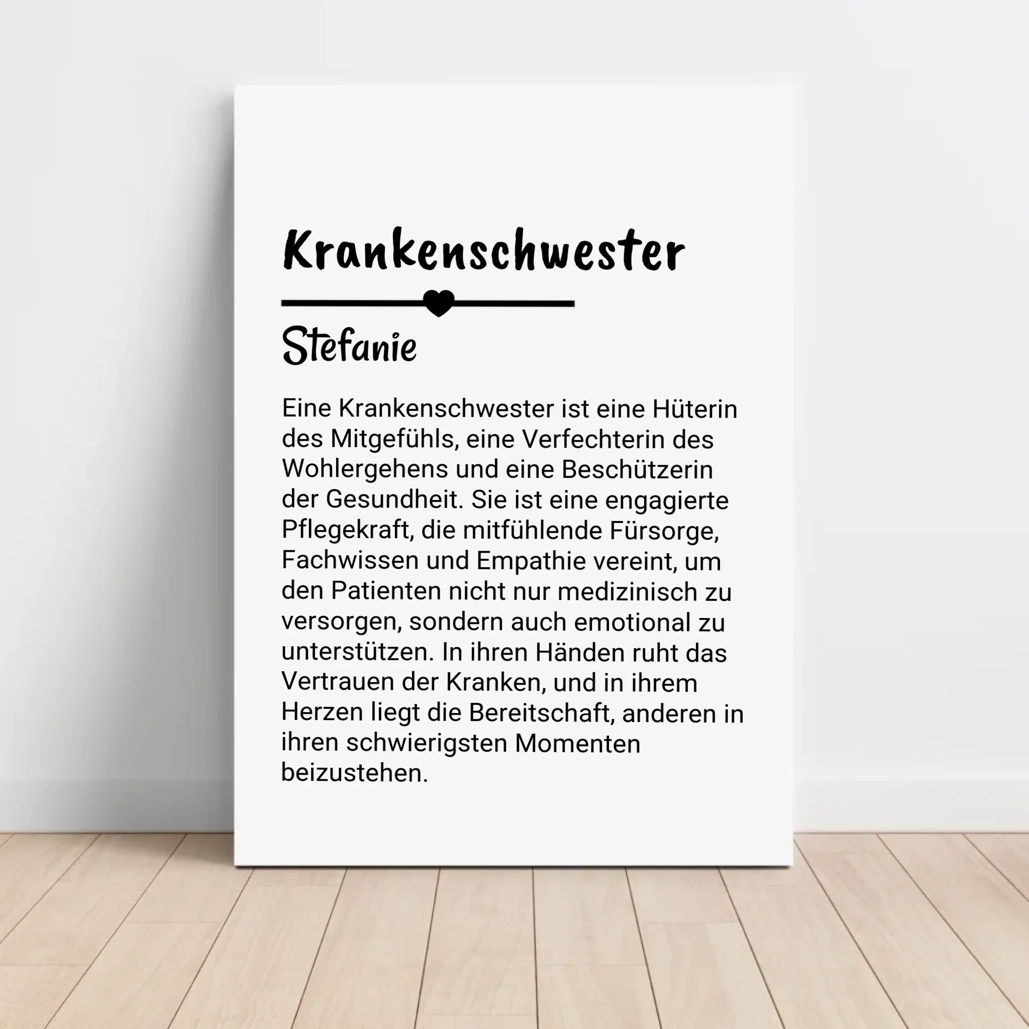 Krankenschwester Definition Poster Geschenk personalisiert - Cantty