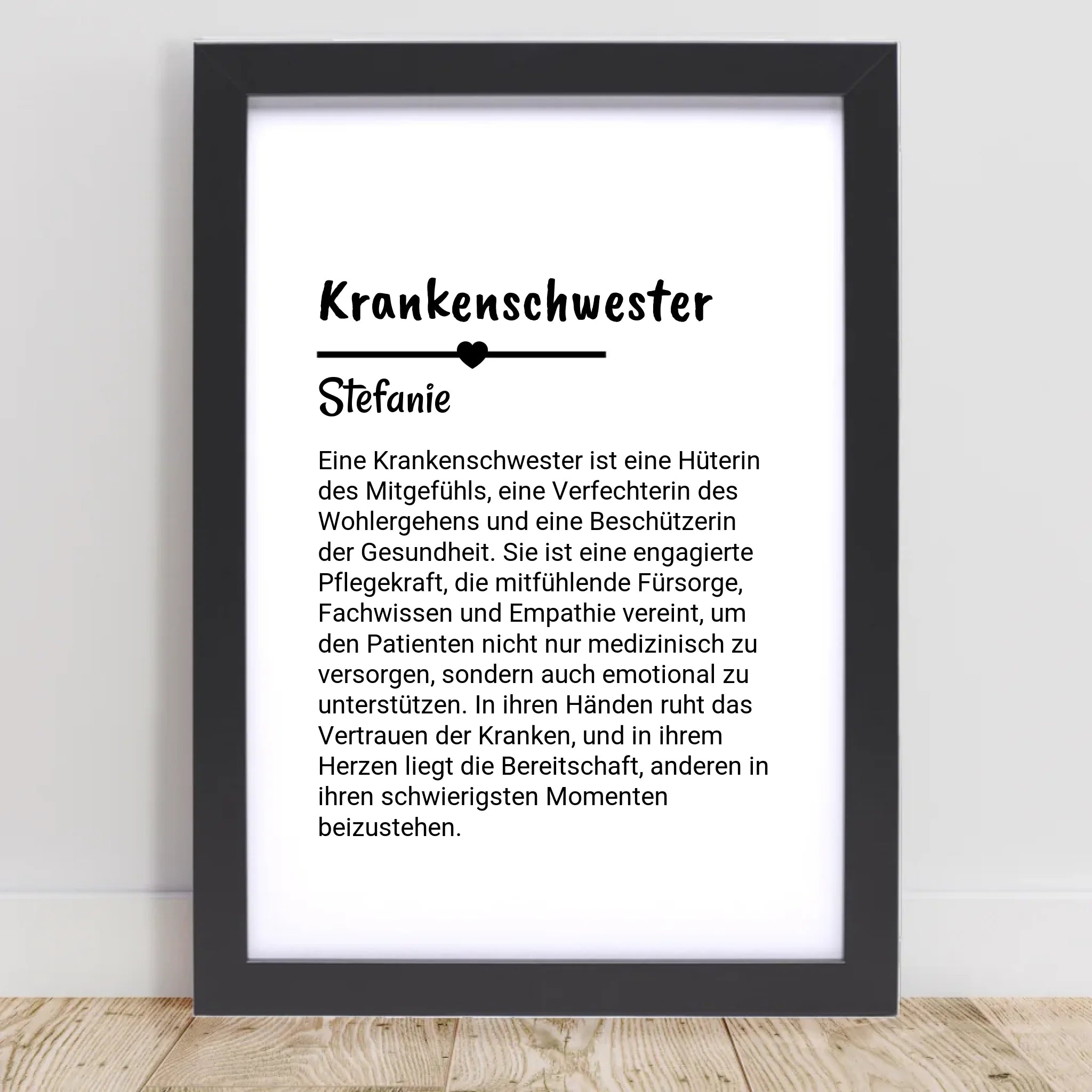 Krankenschwester Definition Poster Geschenk personalisiert - Cantty