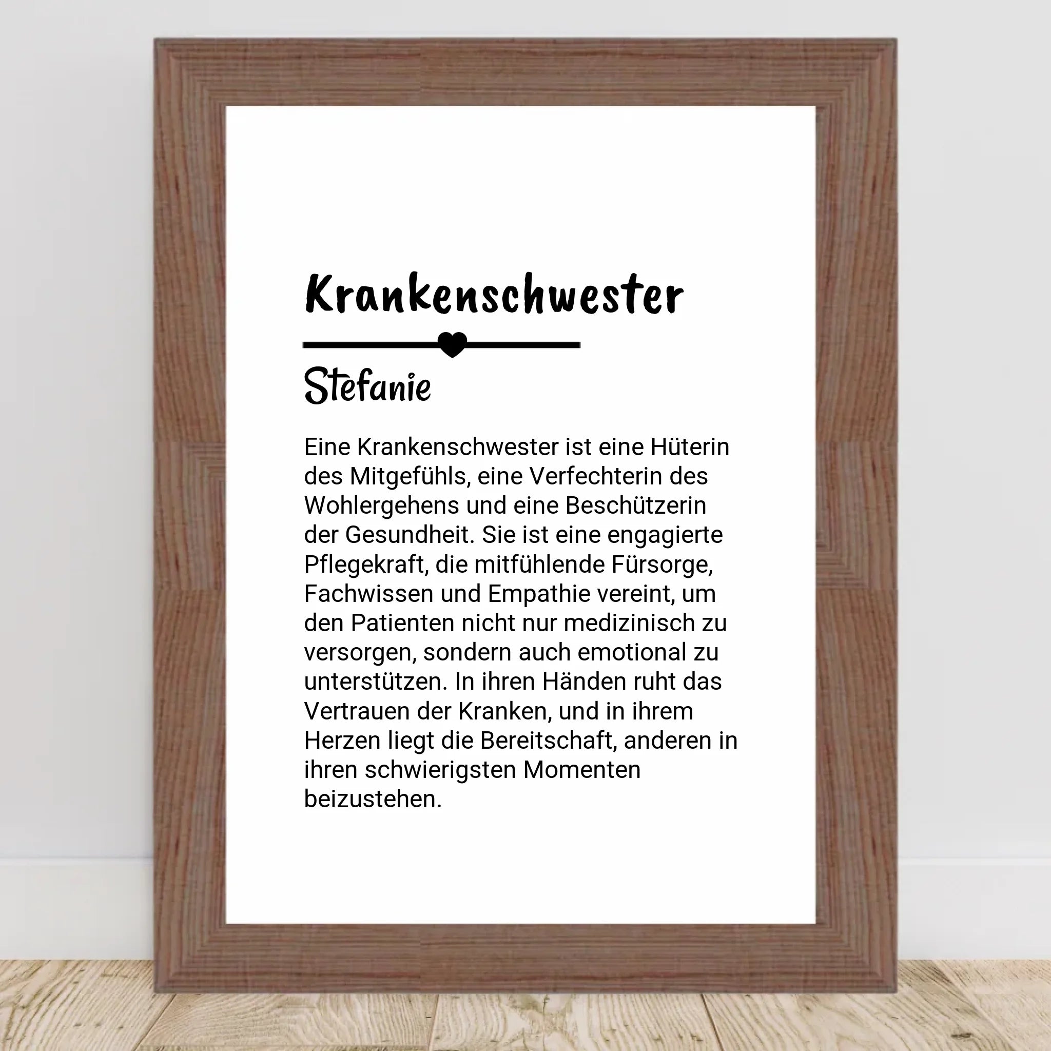 Krankenschwester Definition Poster Geschenk personalisiert - Cantty