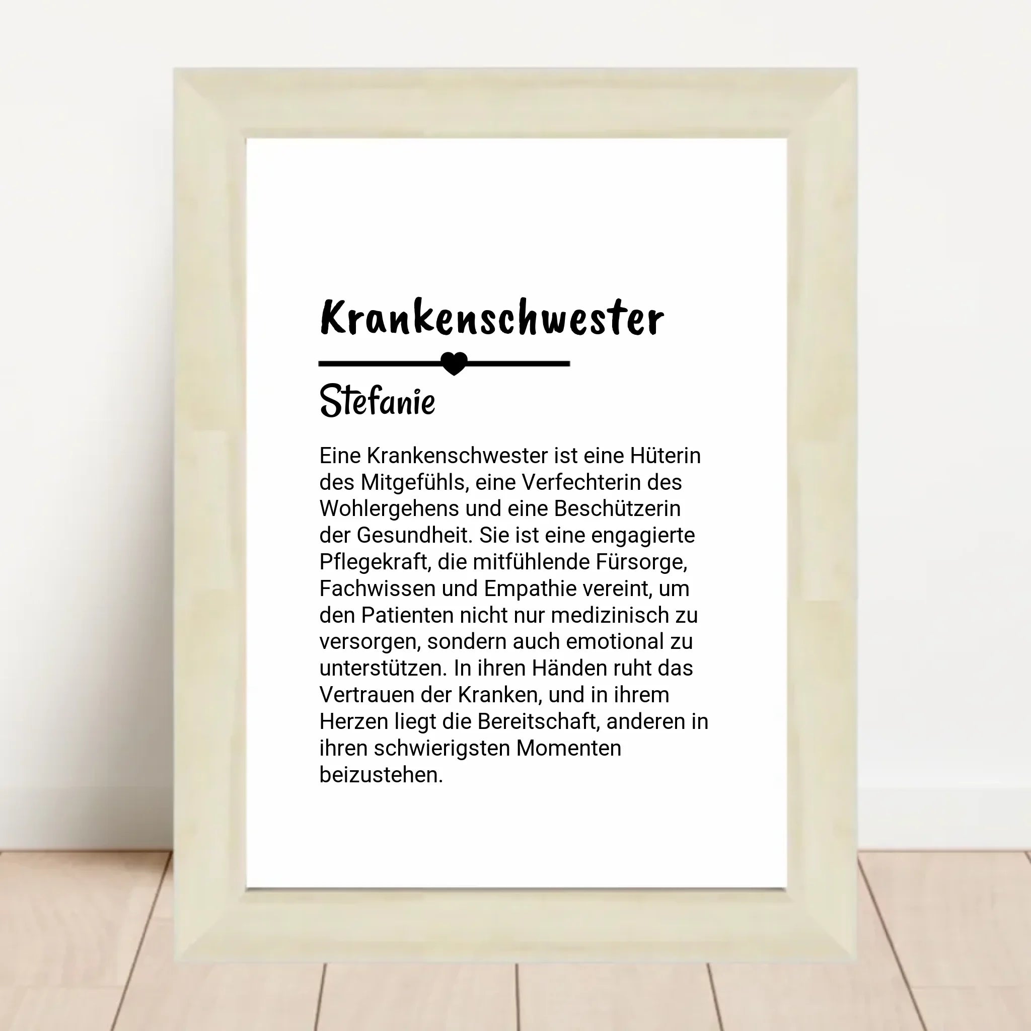 Krankenschwester Definition Poster Geschenk personalisiert - Cantty