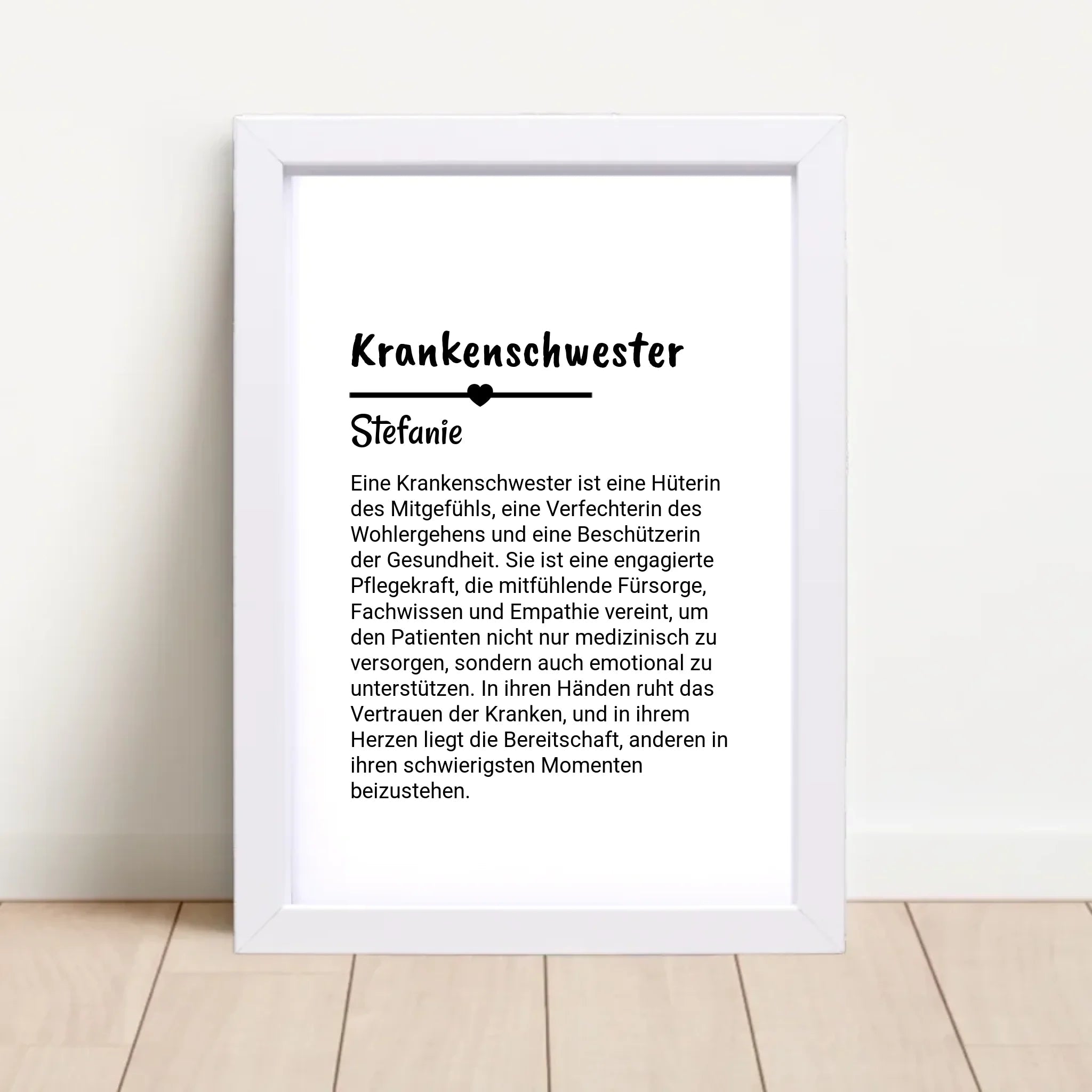 Krankenschwester Definition Poster Geschenk personalisiert - Cantty