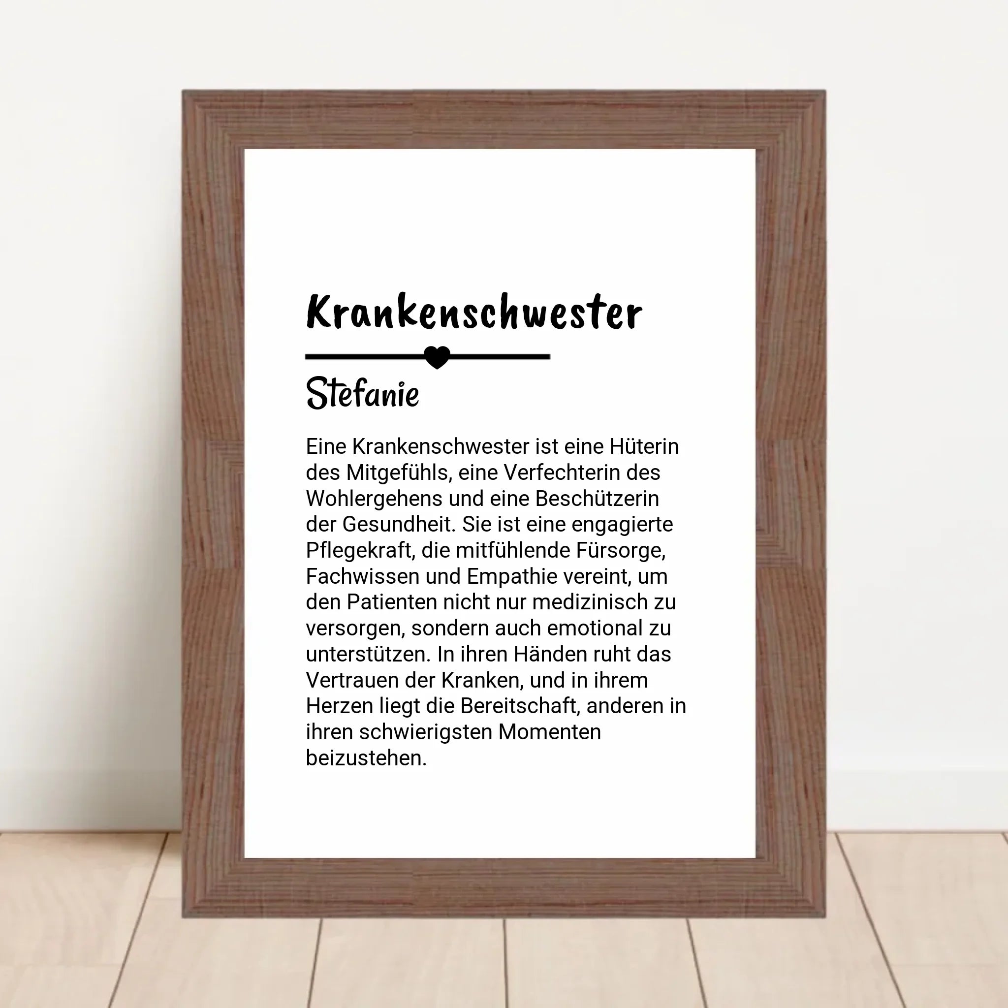 Krankenschwester Definition Poster Geschenk personalisiert - Cantty