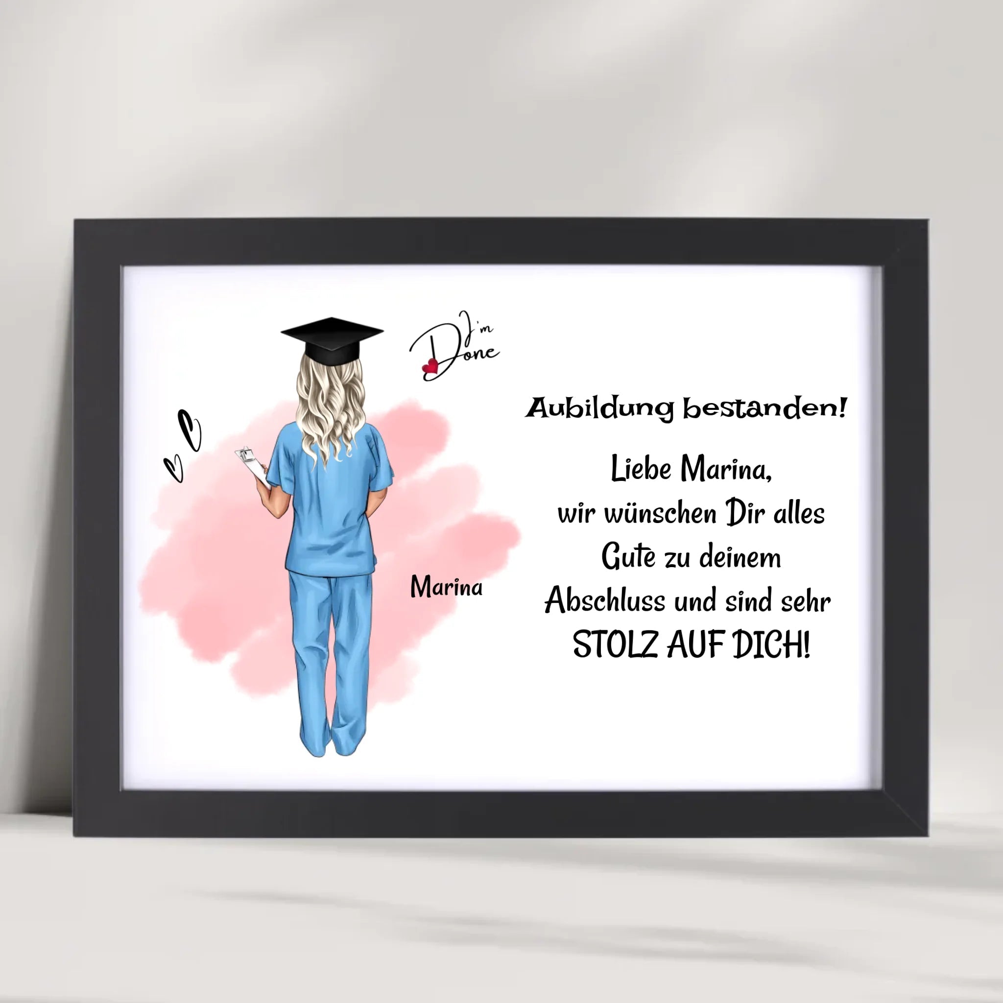 Krankenschwester Examen Ausbildung bestanden Poster Bild Karte Geschenk - Cantty