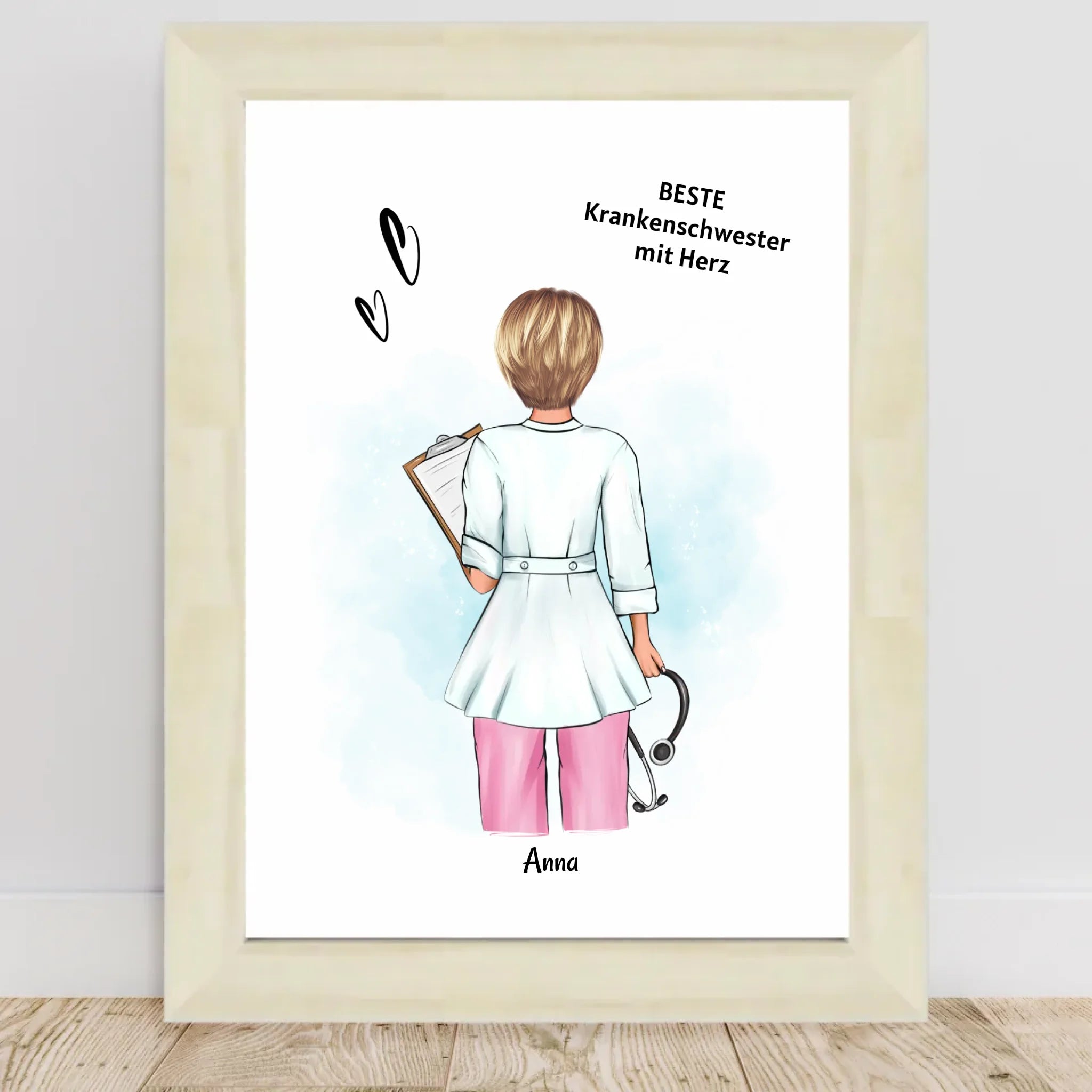 Krankenschwester Geschenk Poster Ausbildung Examen Abschied personalisiert - Cantty