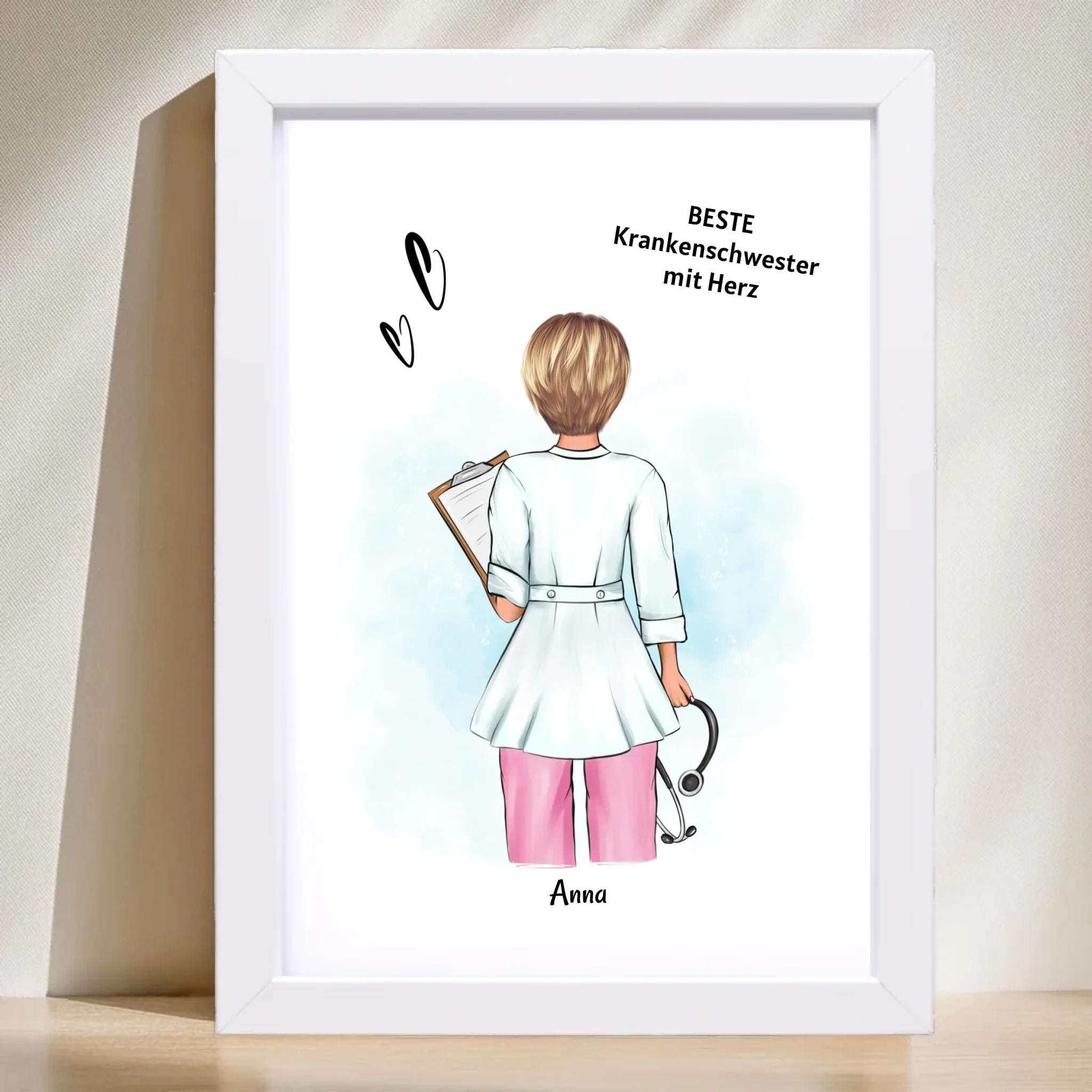 Krankenschwester Geschenk Poster Ausbildung Examen Abschied personalisiert - Cantty