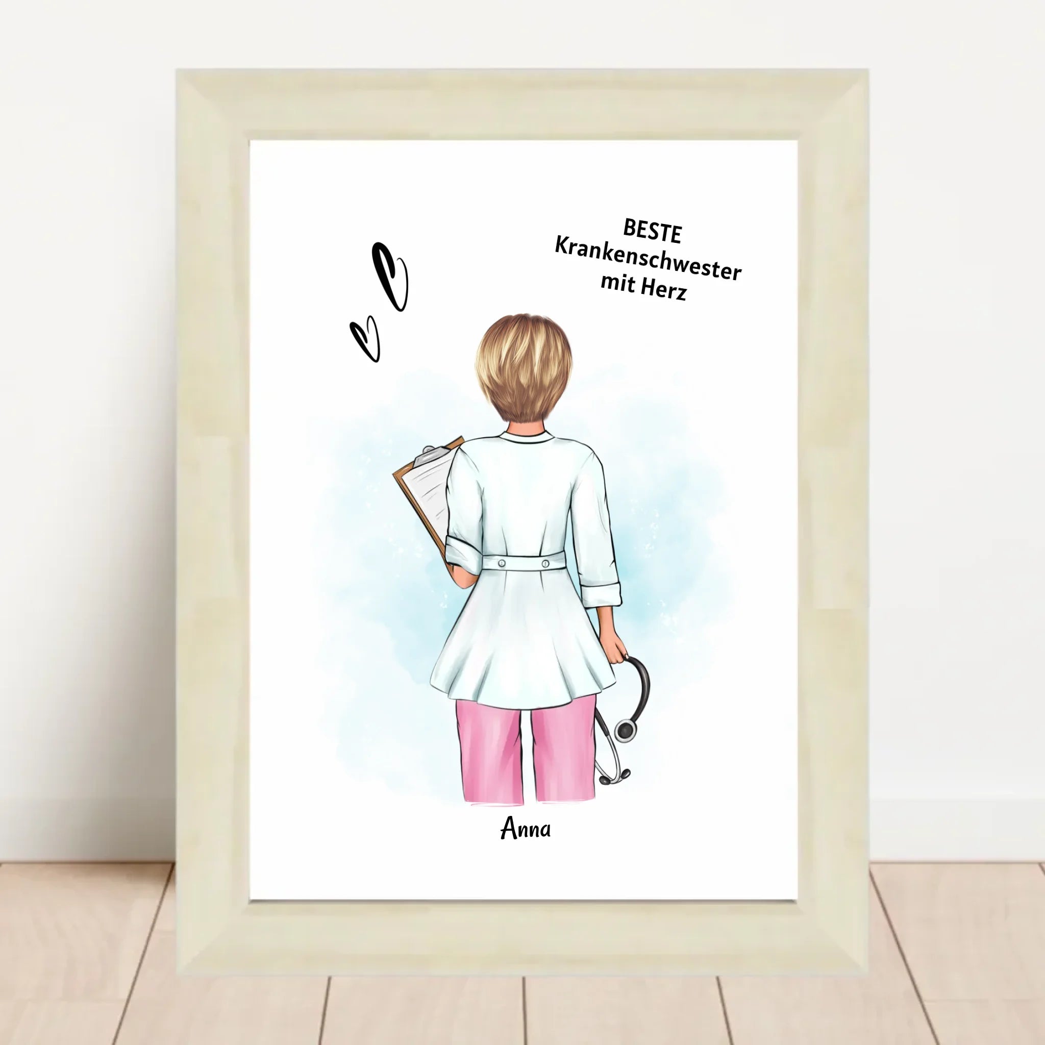 Krankenschwester Geschenk Poster Ausbildung Examen Abschied personalisiert - Cantty