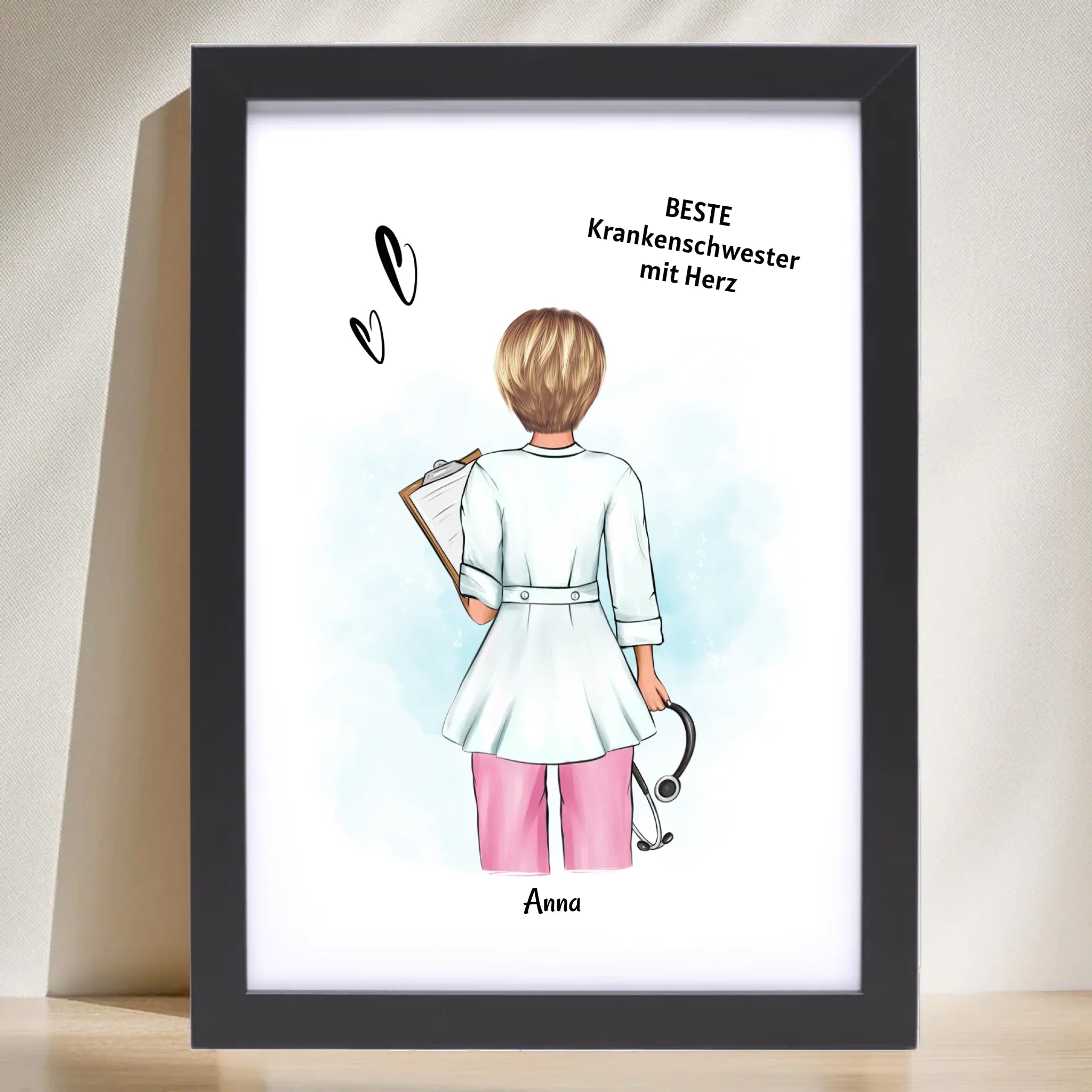 Krankenschwester Geschenk Poster Ausbildung Examen Abschied personalisiert - Cantty