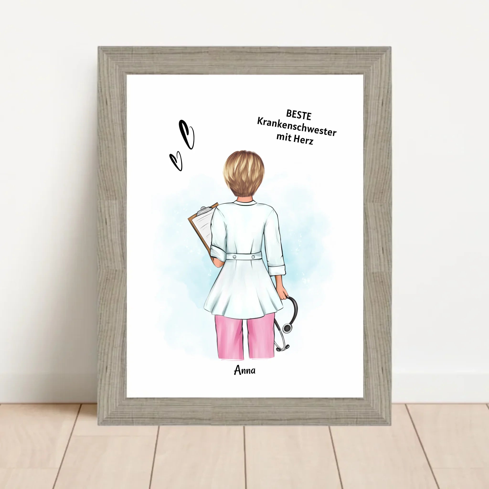 Krankenschwester Geschenk Poster Ausbildung Examen Abschied personalisiert - Cantty