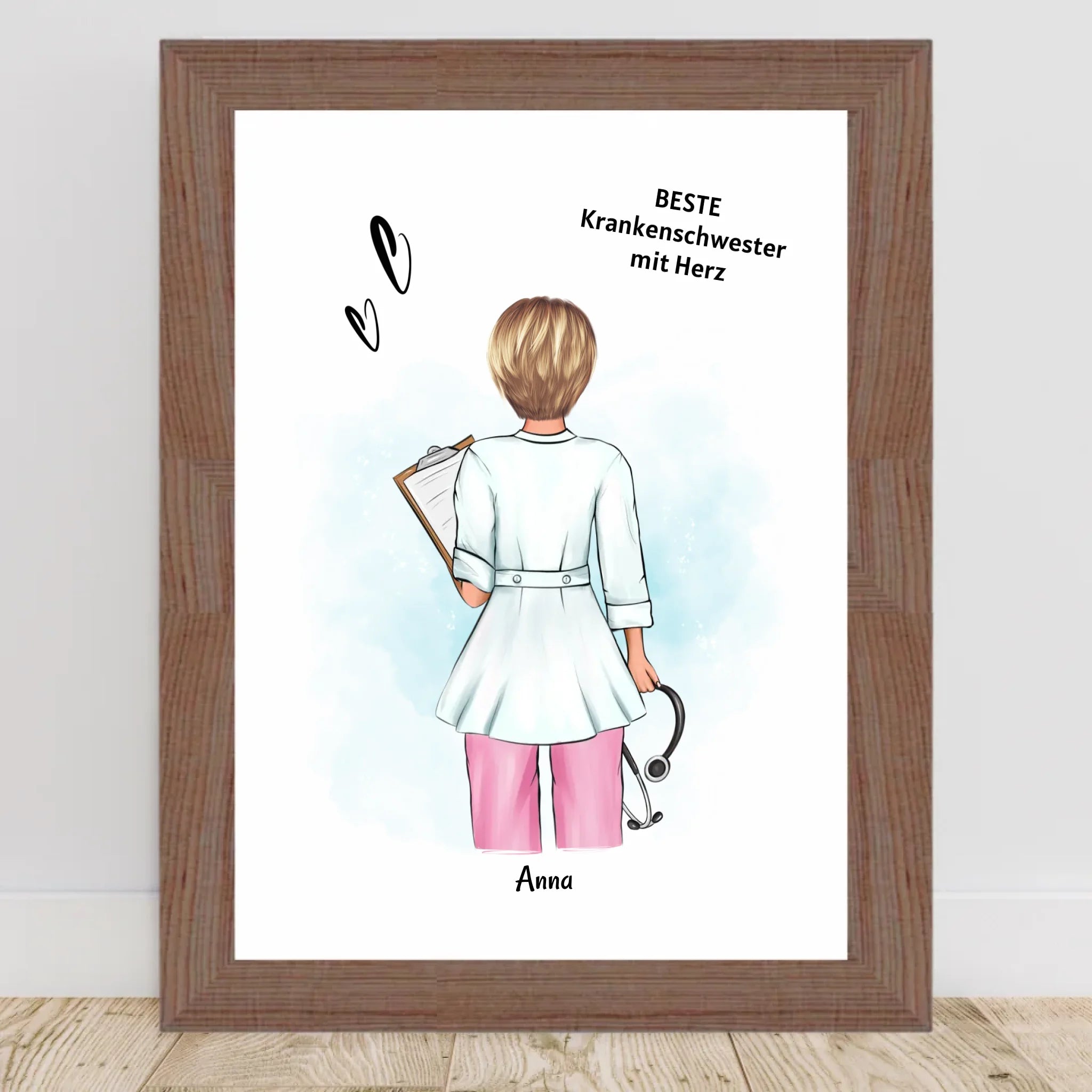 Krankenschwester Geschenk Poster Ausbildung Examen Abschied personalisiert - Cantty