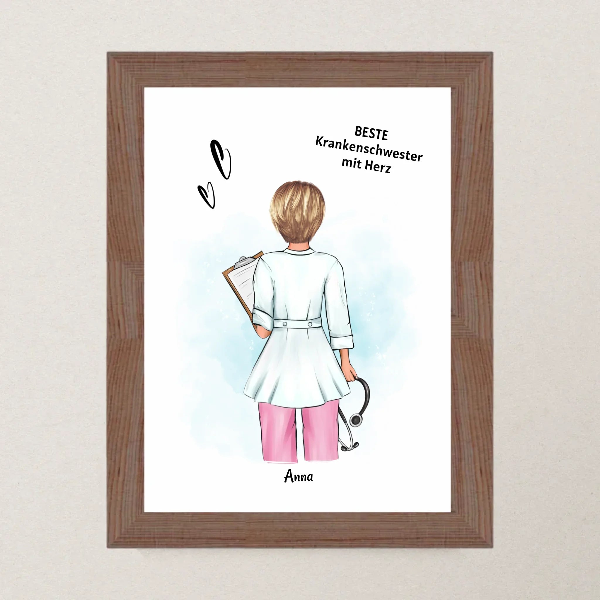 Krankenschwester Geschenk Poster Ausbildung Examen Abschied personalisiert - Cantty