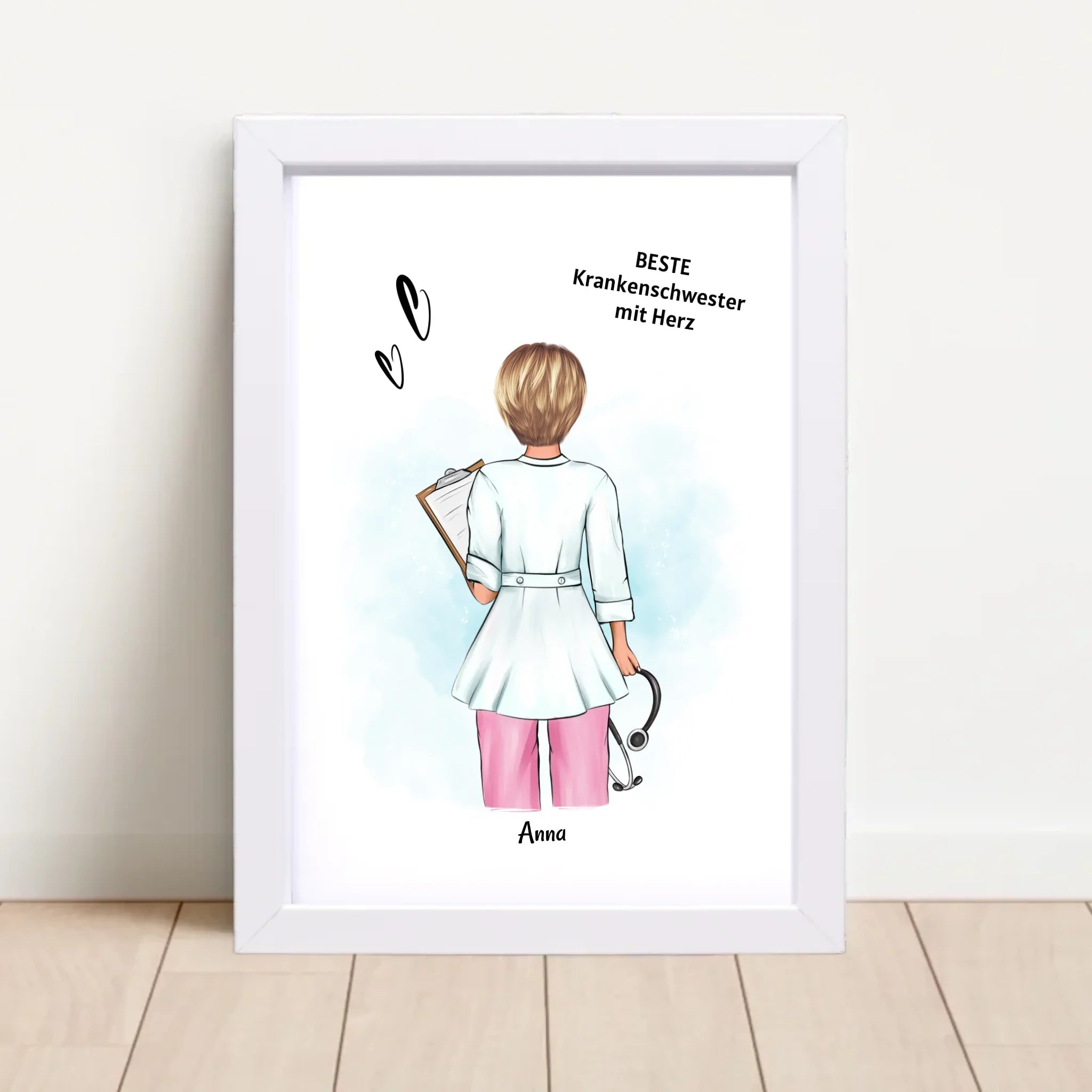 Krankenschwester Geschenk Poster Ausbildung Examen Abschied personalisiert - Cantty