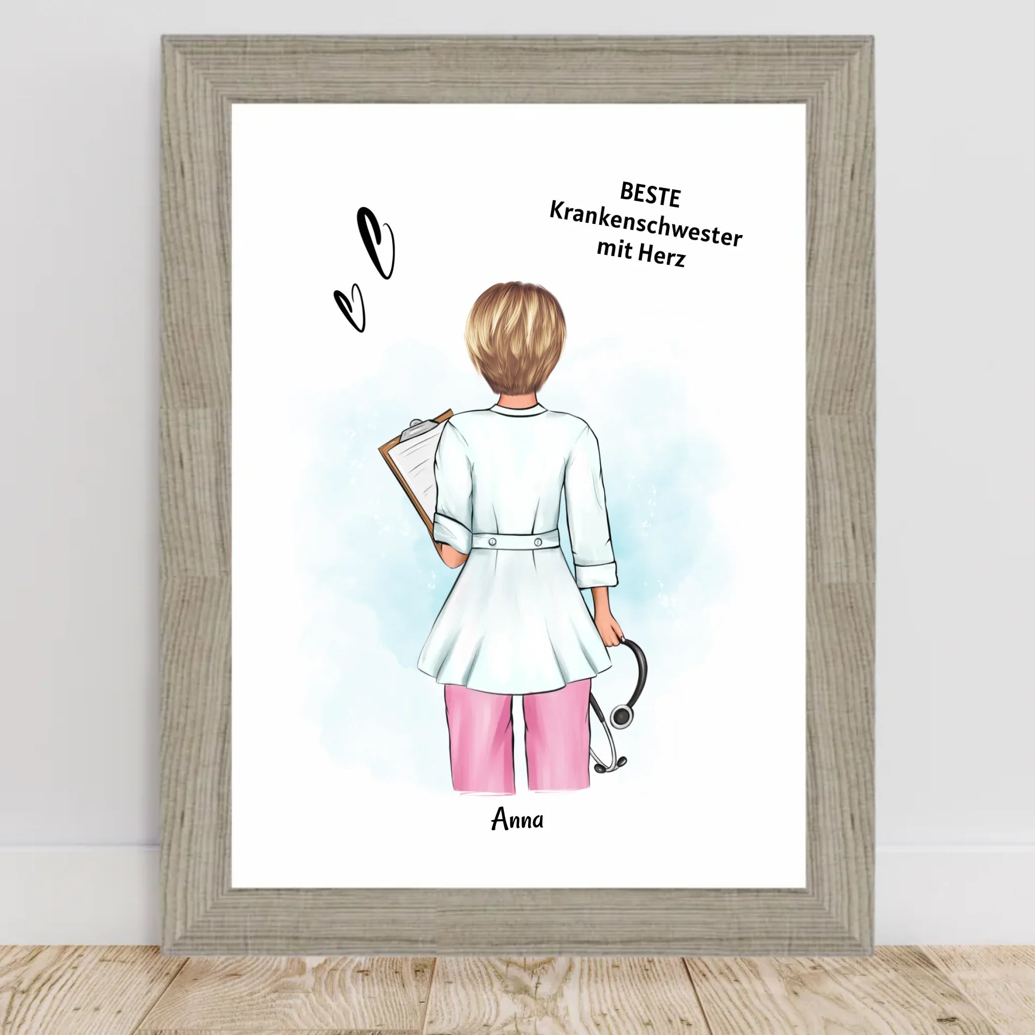 Krankenschwester Geschenk Poster Ausbildung Examen Abschied personalisiert - Cantty