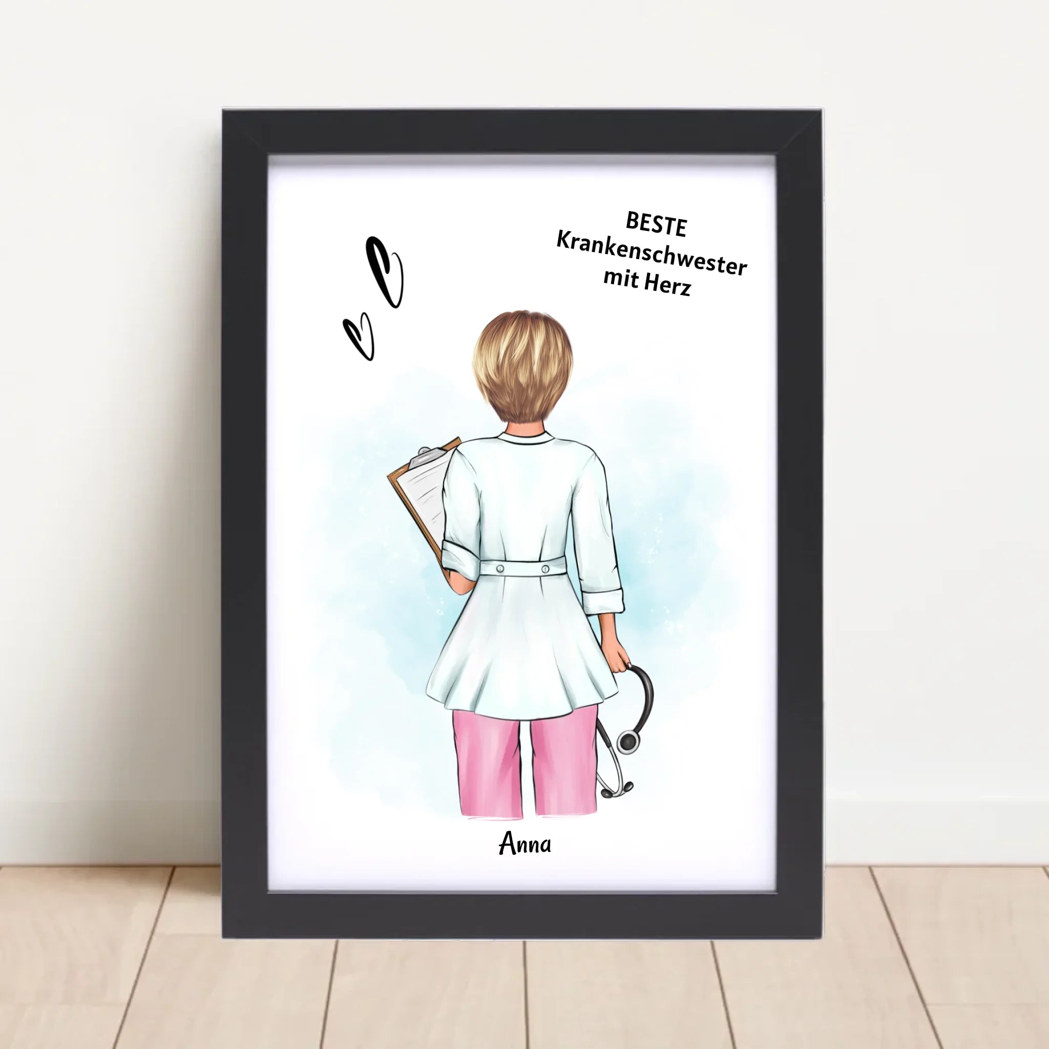 Krankenschwester Geschenk Poster Ausbildung Examen Abschied personalisiert - Cantty