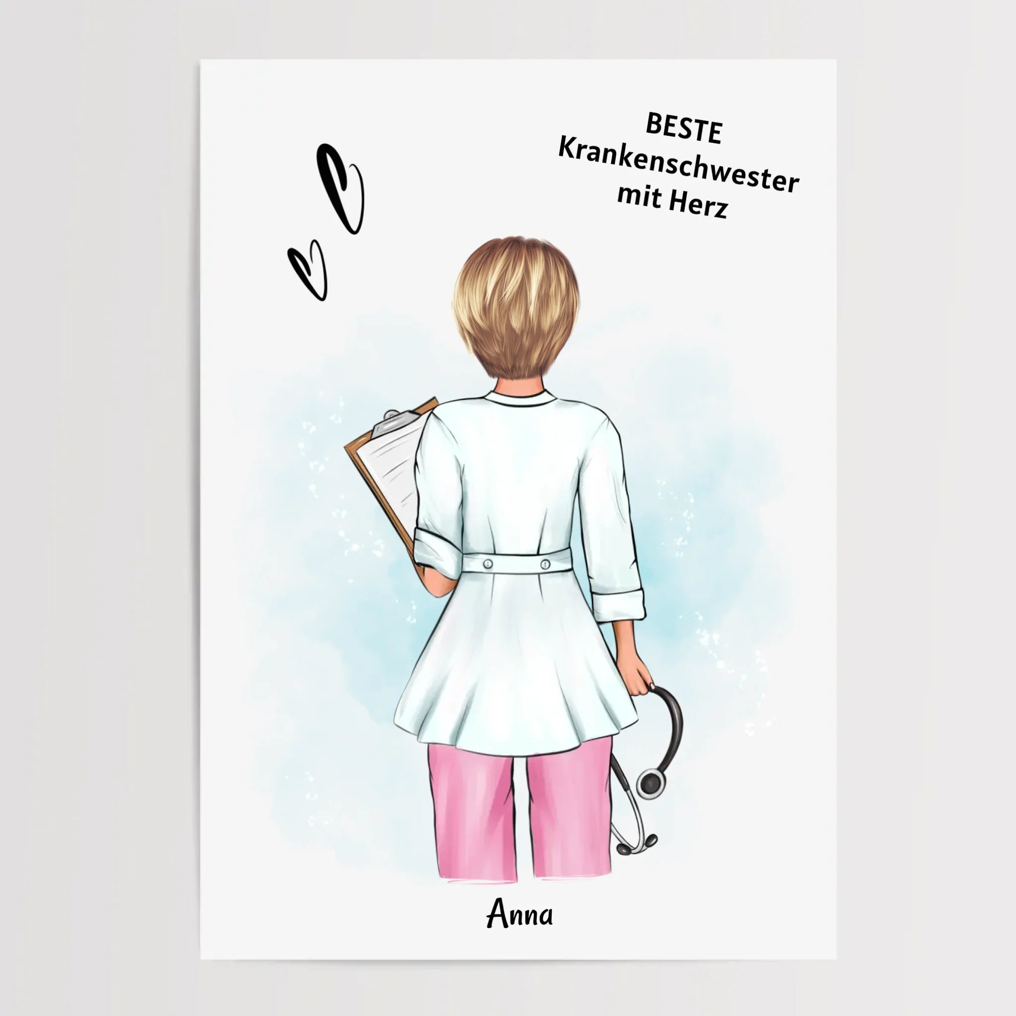 Krankenschwester Geschenk Poster Ausbildung Examen Abschied personalisiert - Cantty