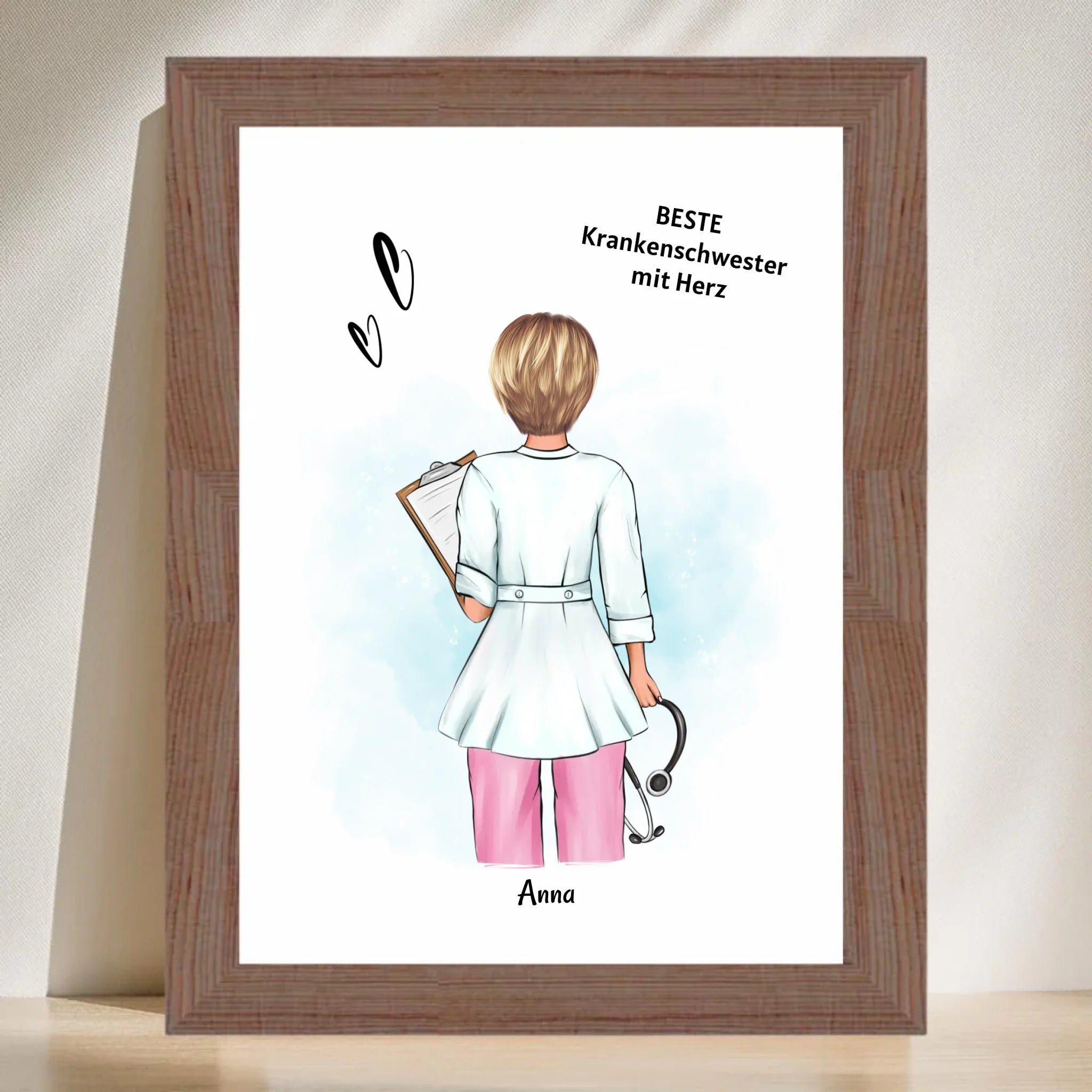 Krankenschwester Geschenk Poster Ausbildung Examen Abschied personalisiert - Cantty