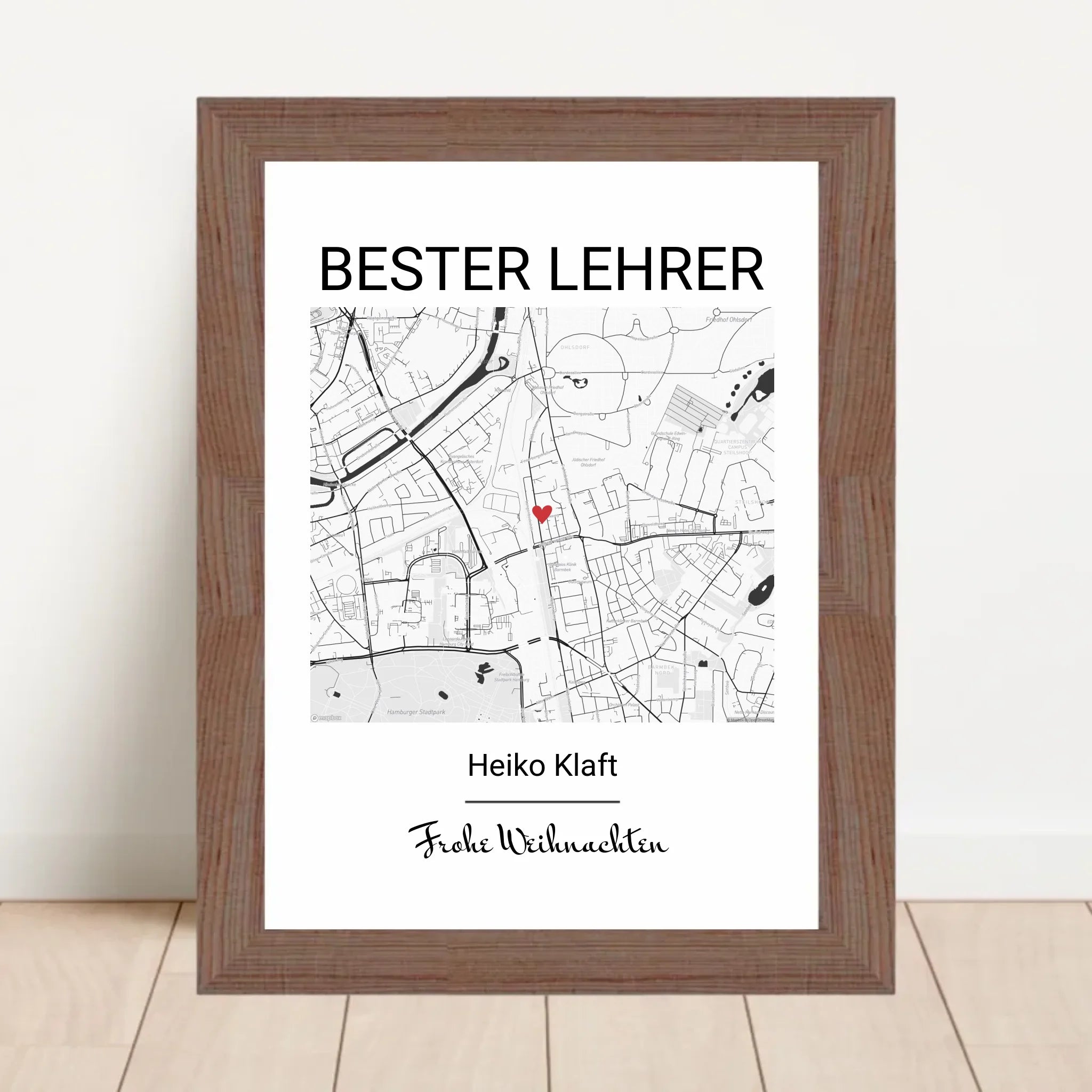Lehrer Weihnachtsgeschenk Poster personalisierbar - Cantty