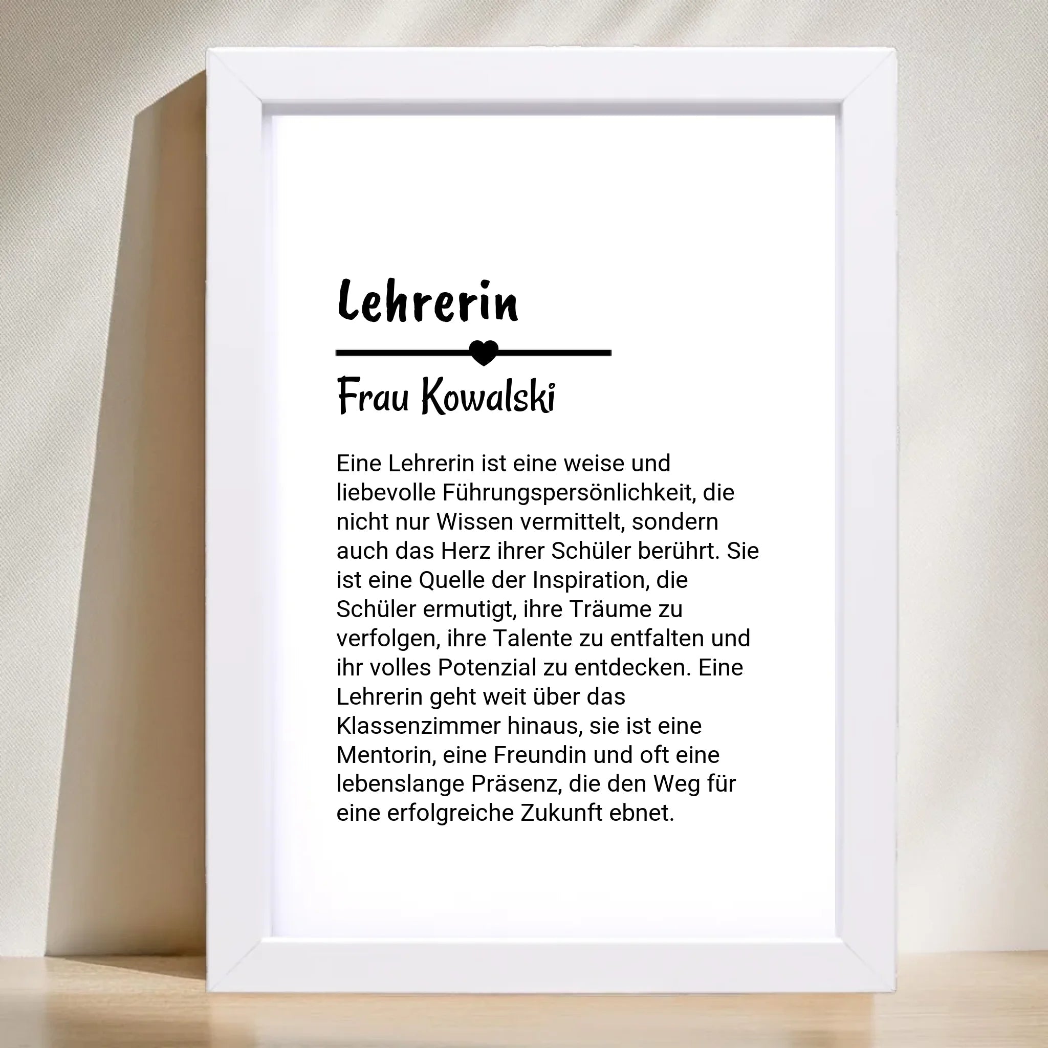 Lehrerin Definition Poster personalisiert - Cantty