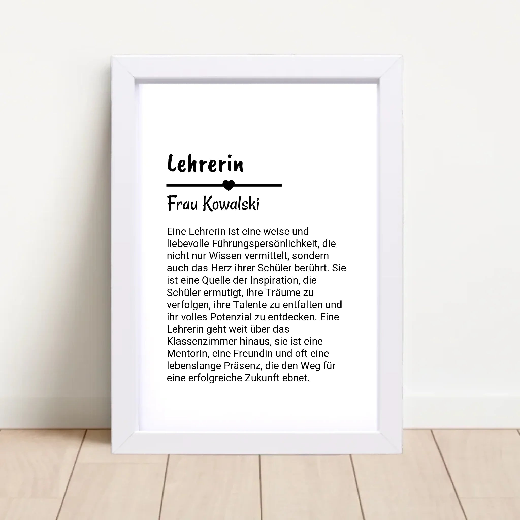 Lehrerin Definition Poster personalisiert - Cantty