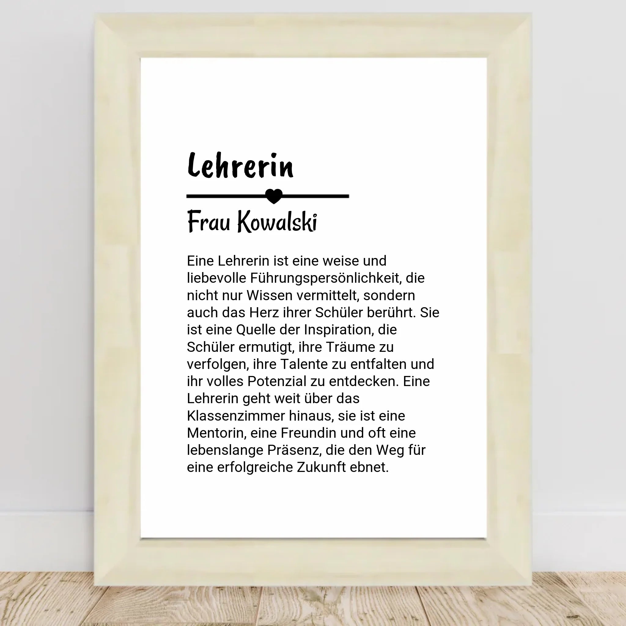 Lehrerin Definition Poster personalisiert - Cantty