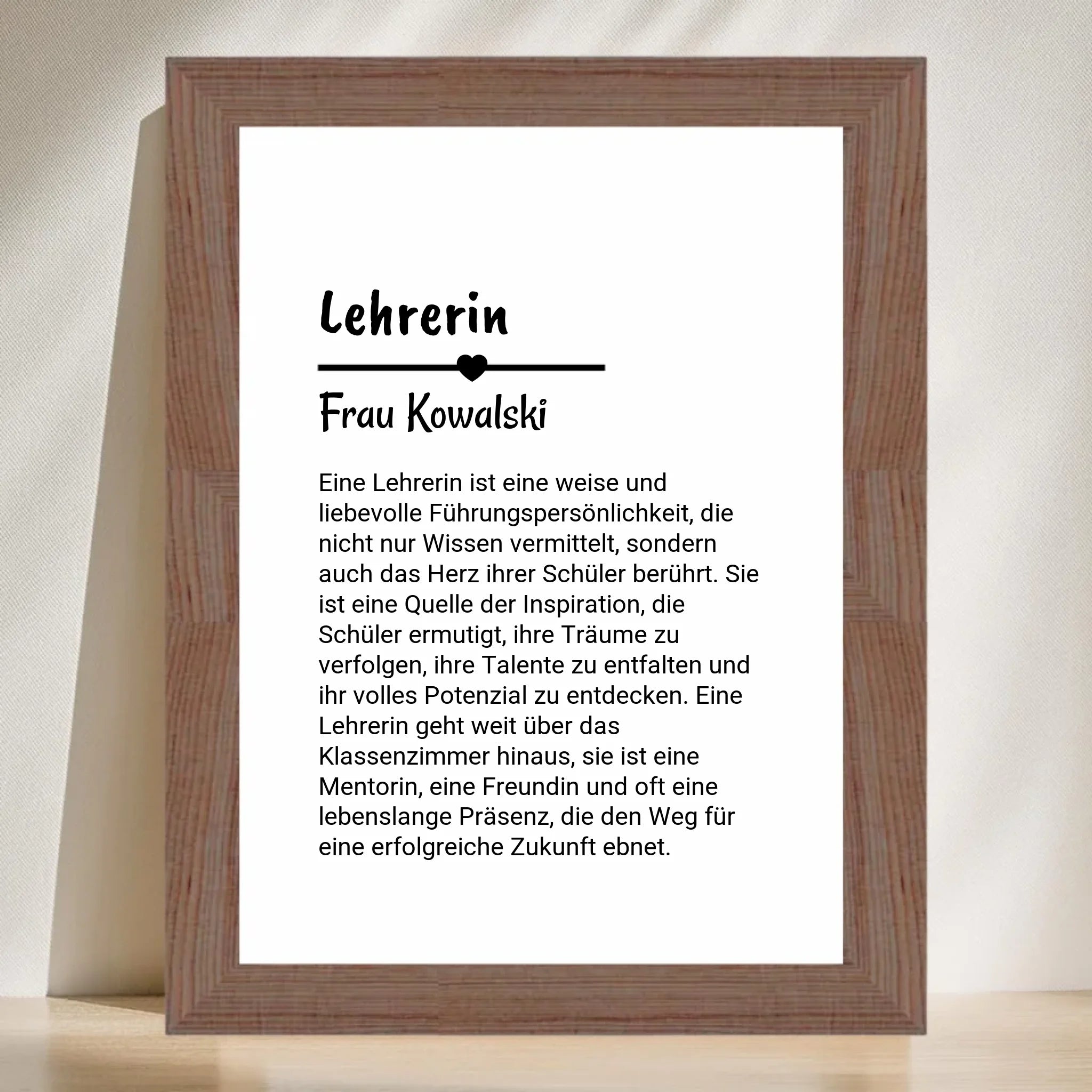 Lehrerin Definition Poster personalisiert - Cantty
