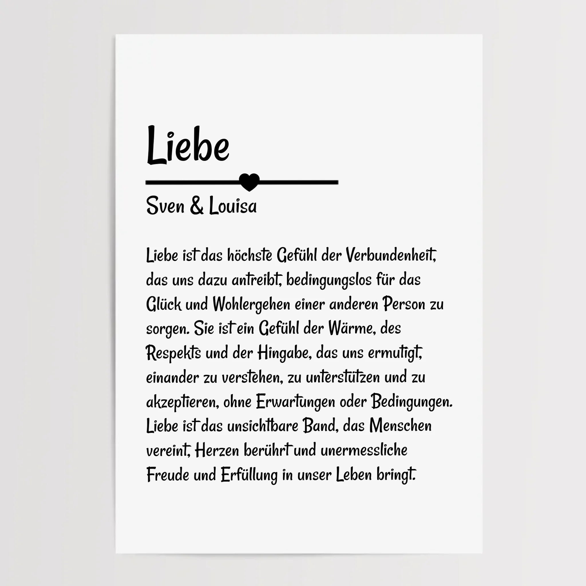 Liebe Definition Poster Geschenk personalisiert, image size:2048x2048