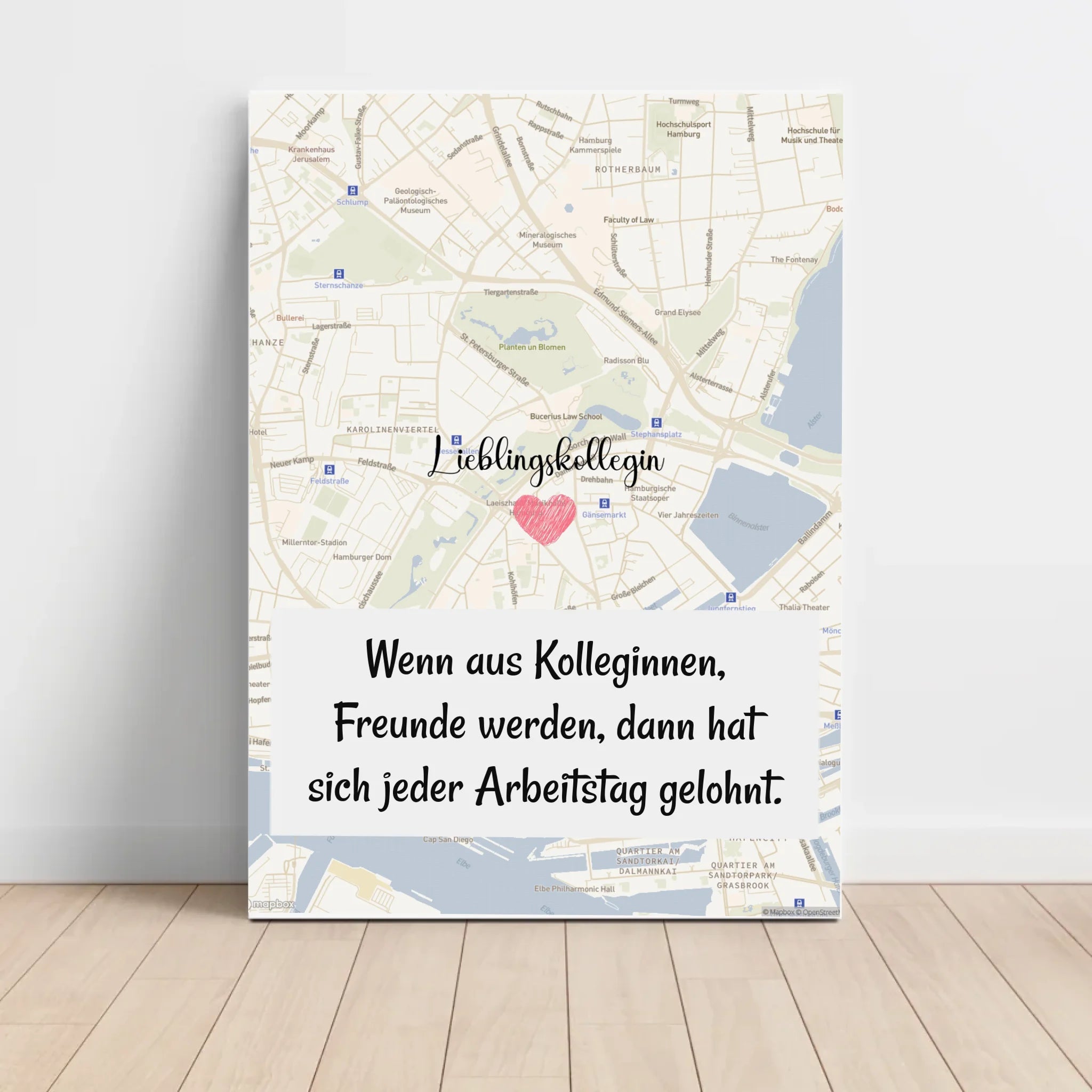 Lieblingskollegin Stadtkarte Poster personalisiert zum Geburtstag oder Abschied - Cantty