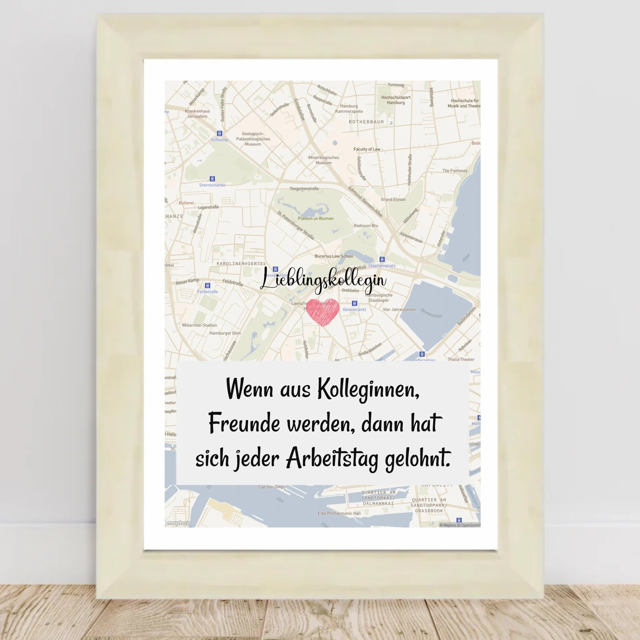 Lieblingskollegin Stadtkarte Poster personalisiert zum Geburtstag oder Abschied - Cantty