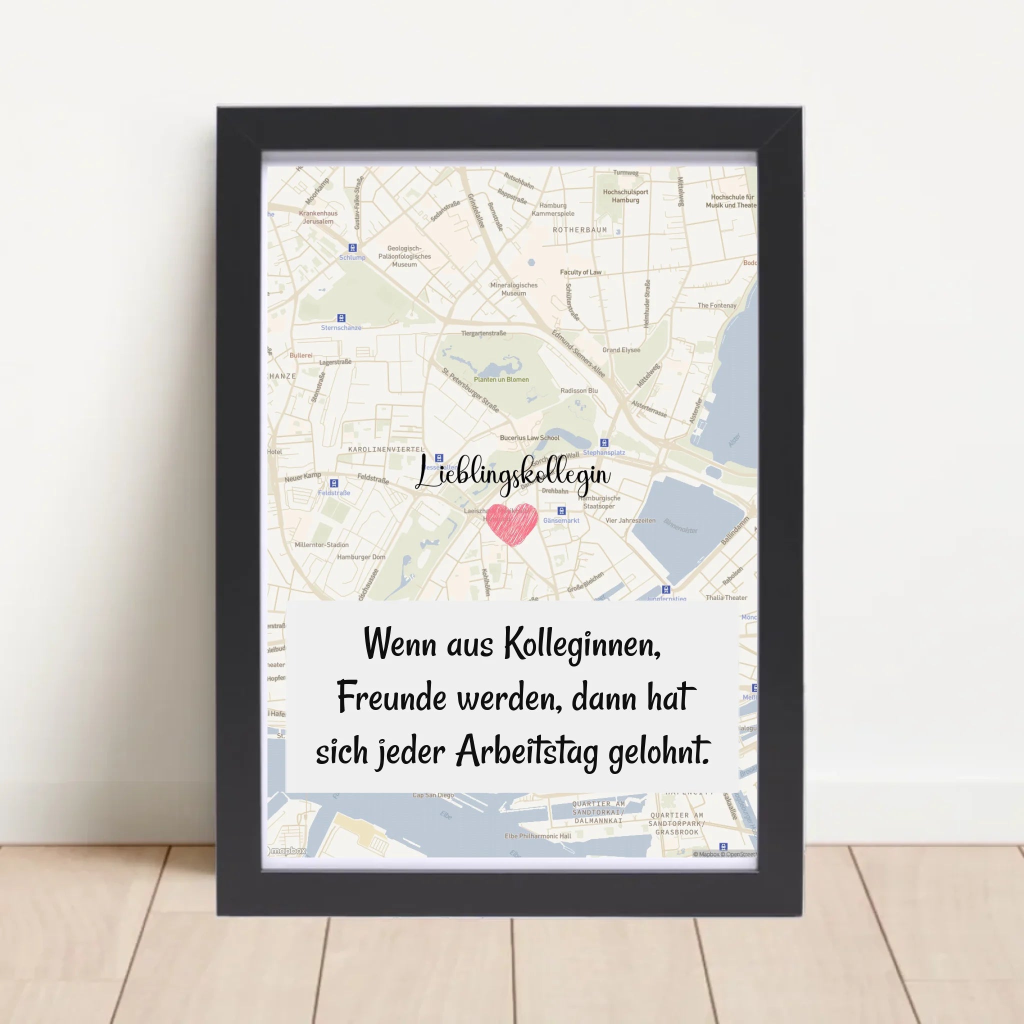 Lieblingskollegin Stadtkarte Poster personalisiert zum Geburtstag oder Abschied - Cantty
