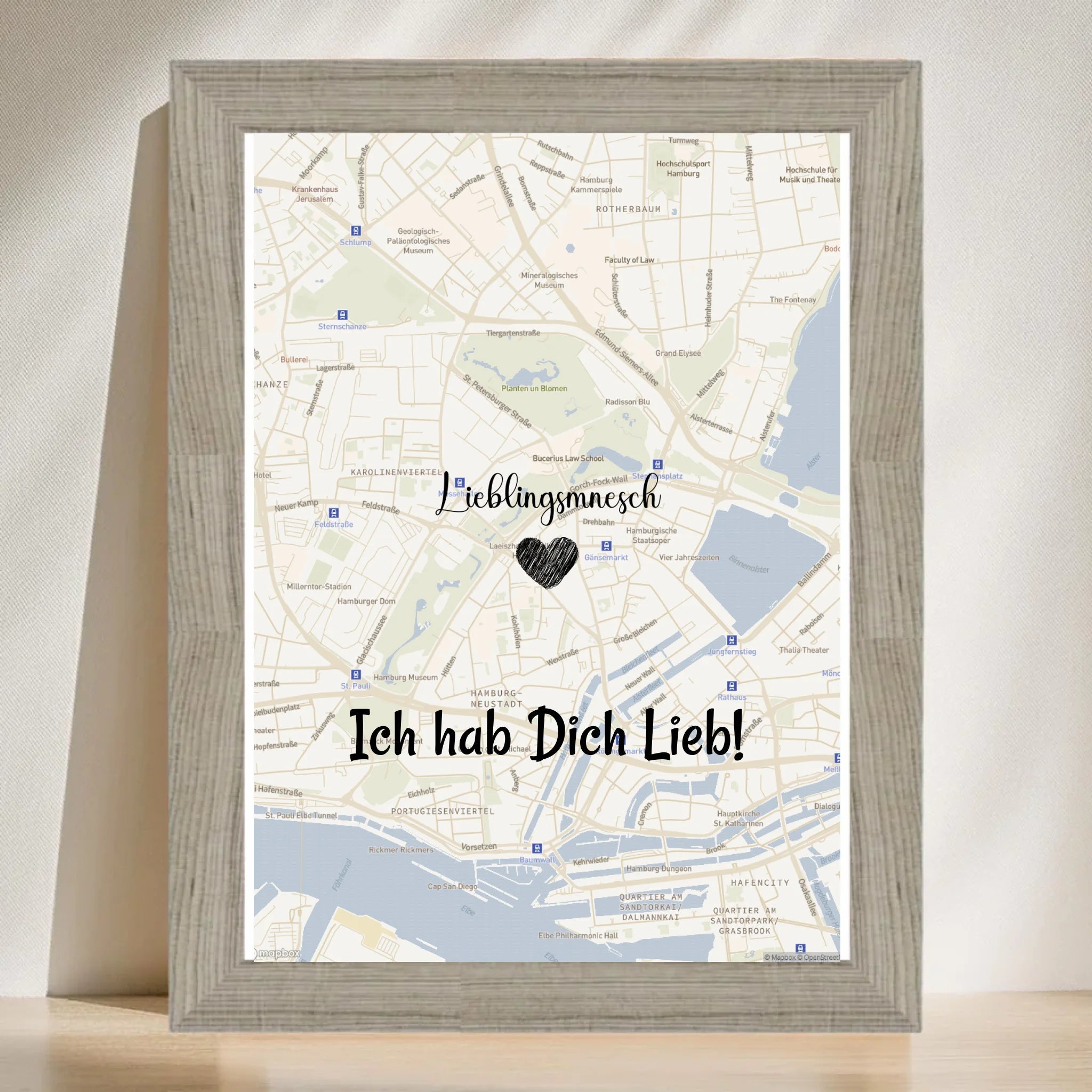 Lieblingsmensch Kartenposter Stadtkarte personalisiert - Cantty