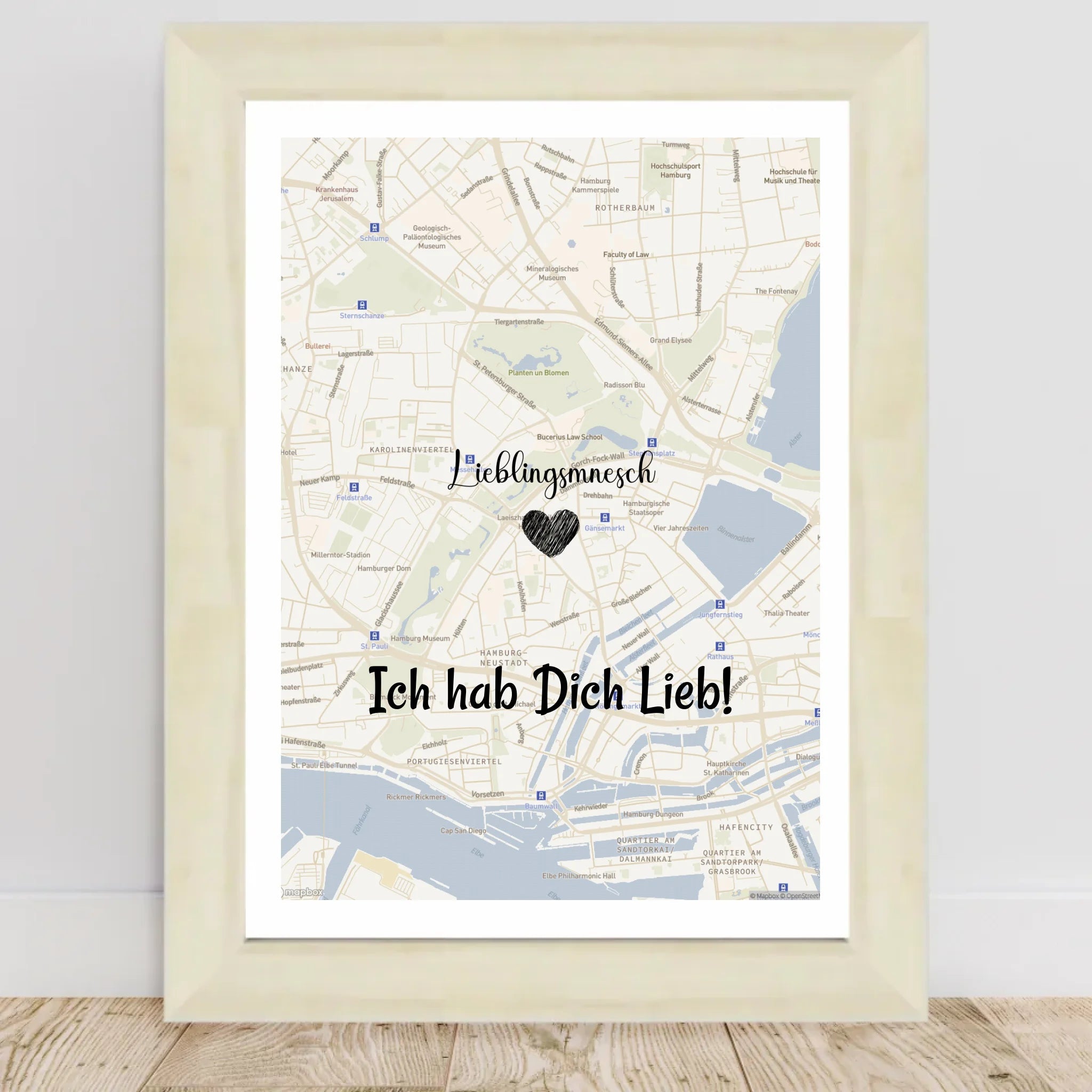 Lieblingsmensch Kartenposter Stadtkarte personalisiert - Cantty
