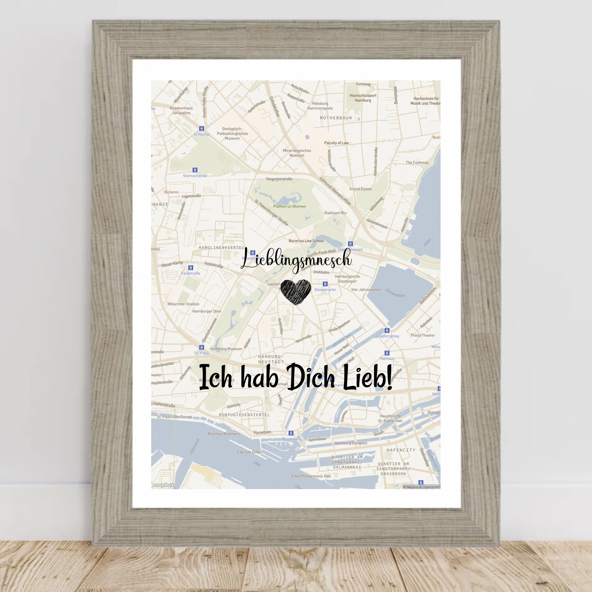 Lieblingsmensch Kartenposter Stadtkarte personalisiert - Cantty