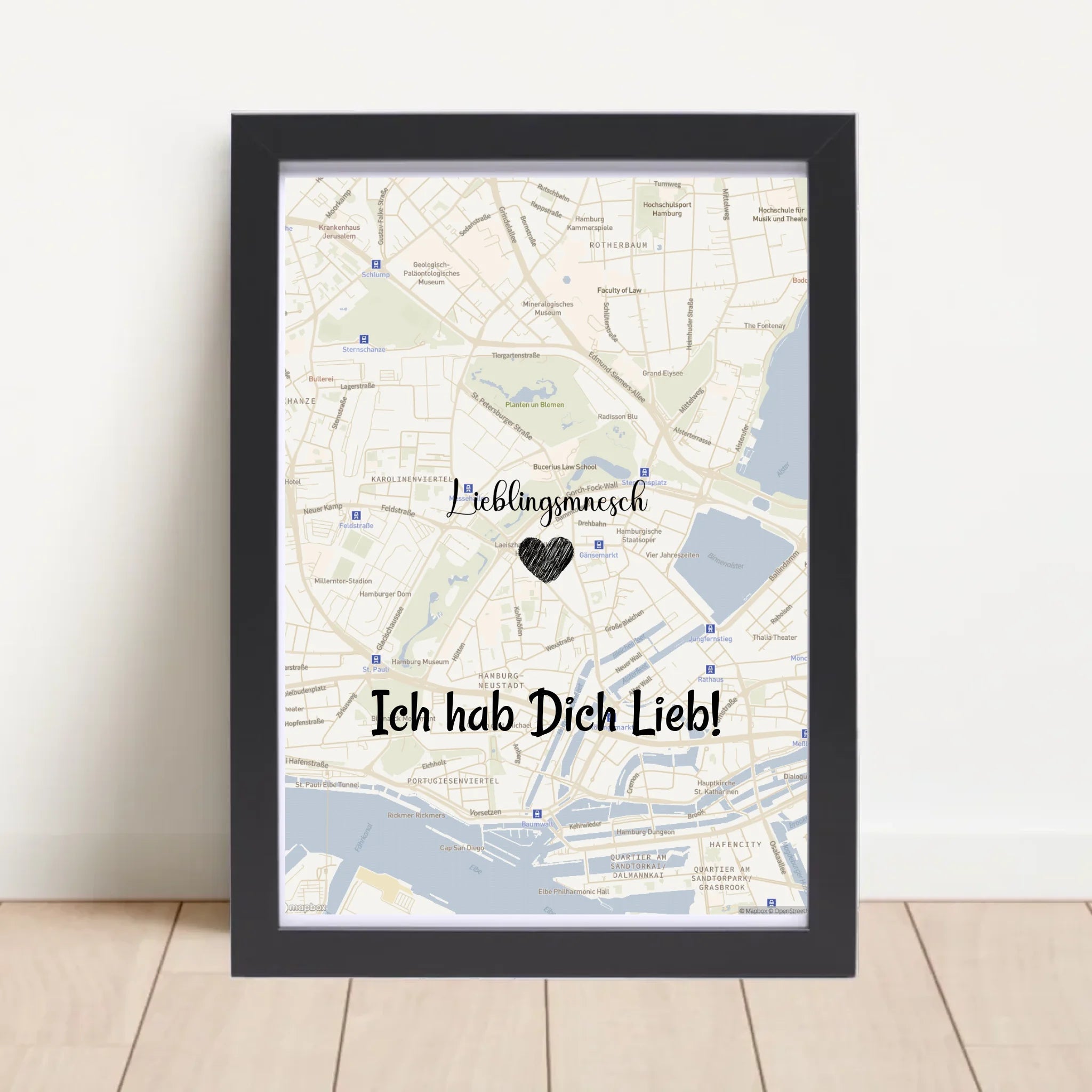 Lieblingsmensch Kartenposter Stadtkarte personalisiert - Cantty