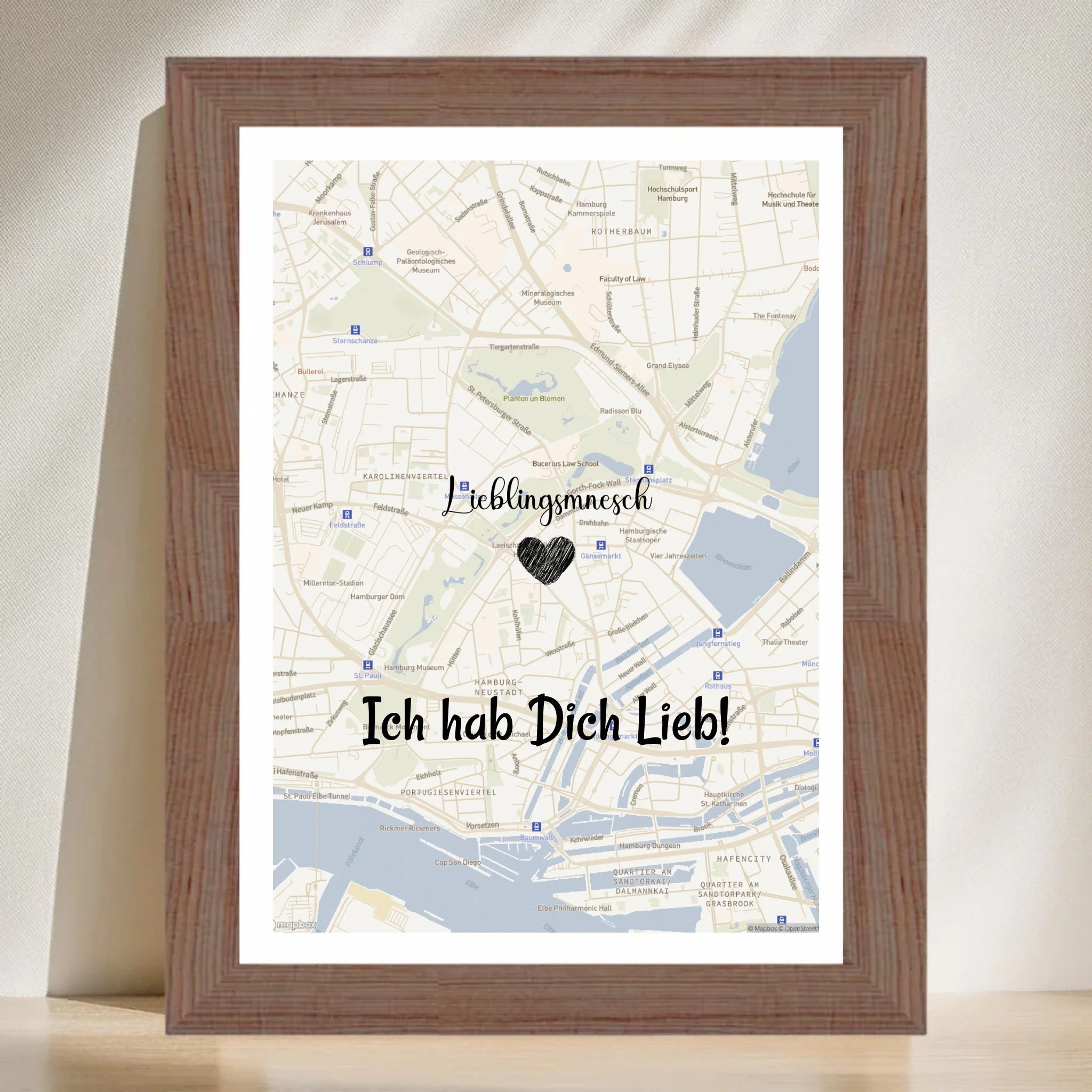 Lieblingsmensch Kartenposter Stadtkarte personalisiert - Cantty