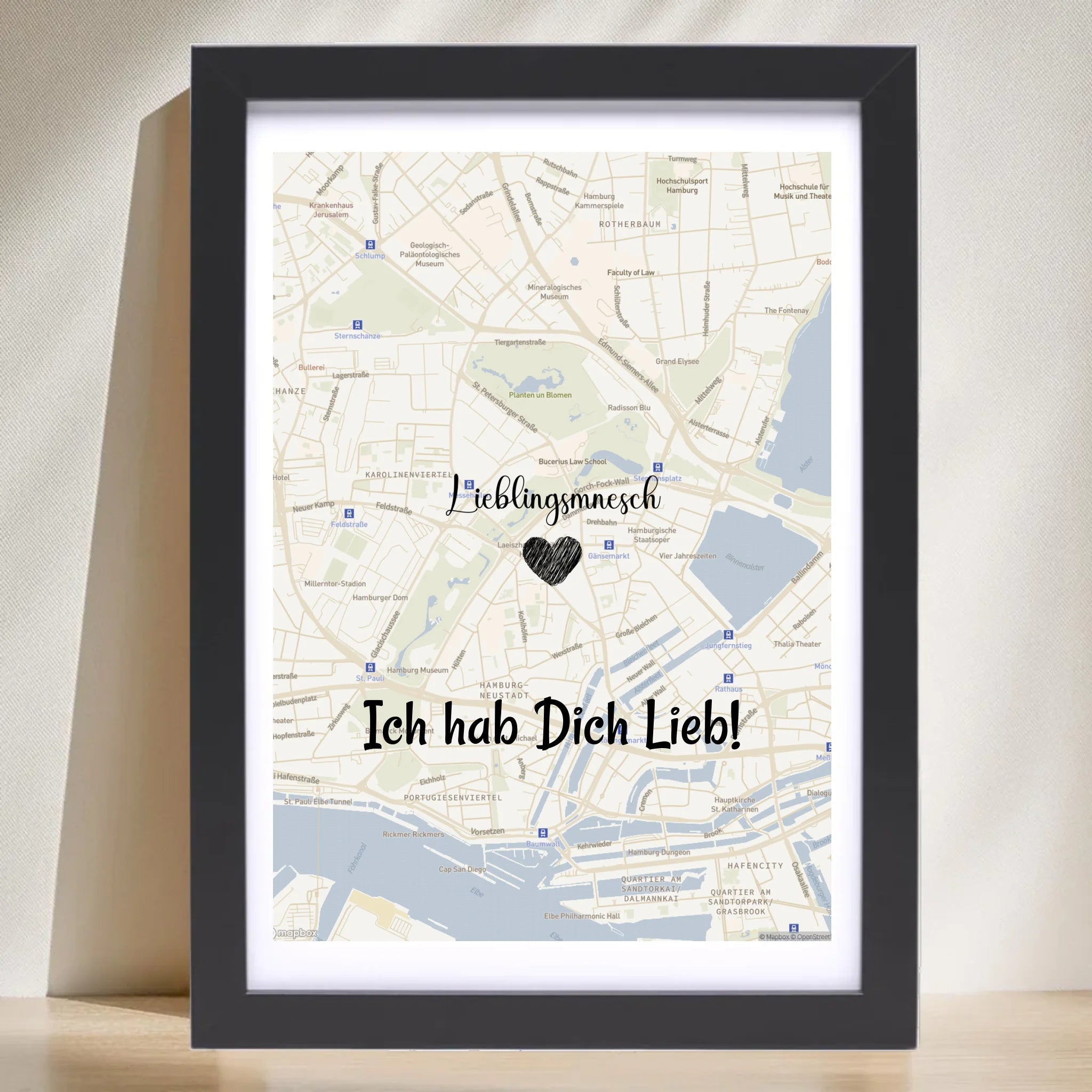Lieblingsmensch Kartenposter Stadtkarte personalisiert - Cantty