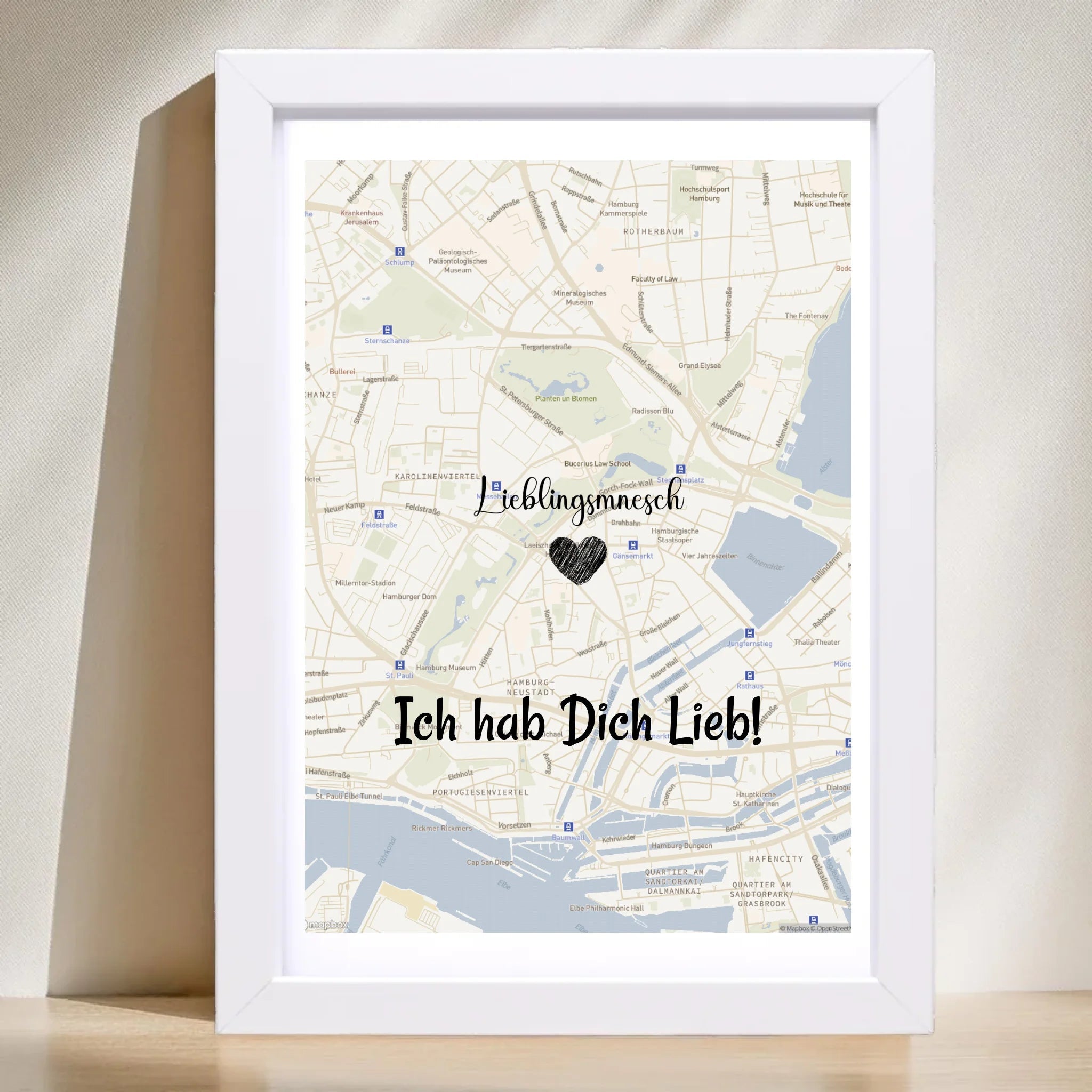 Lieblingsmensch Kartenposter Stadtkarte personalisiert - Cantty