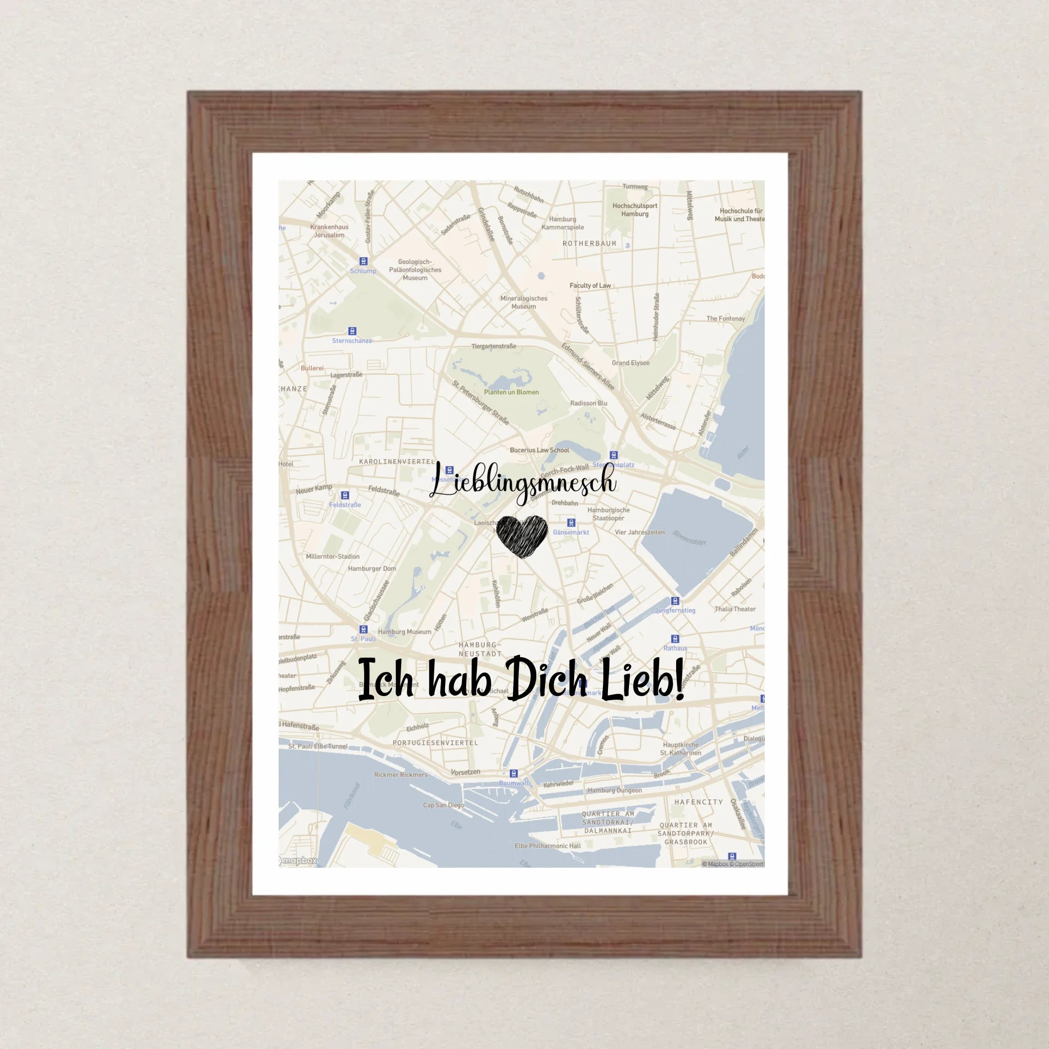 Lieblingsmensch Kartenposter Stadtkarte personalisiert - Cantty