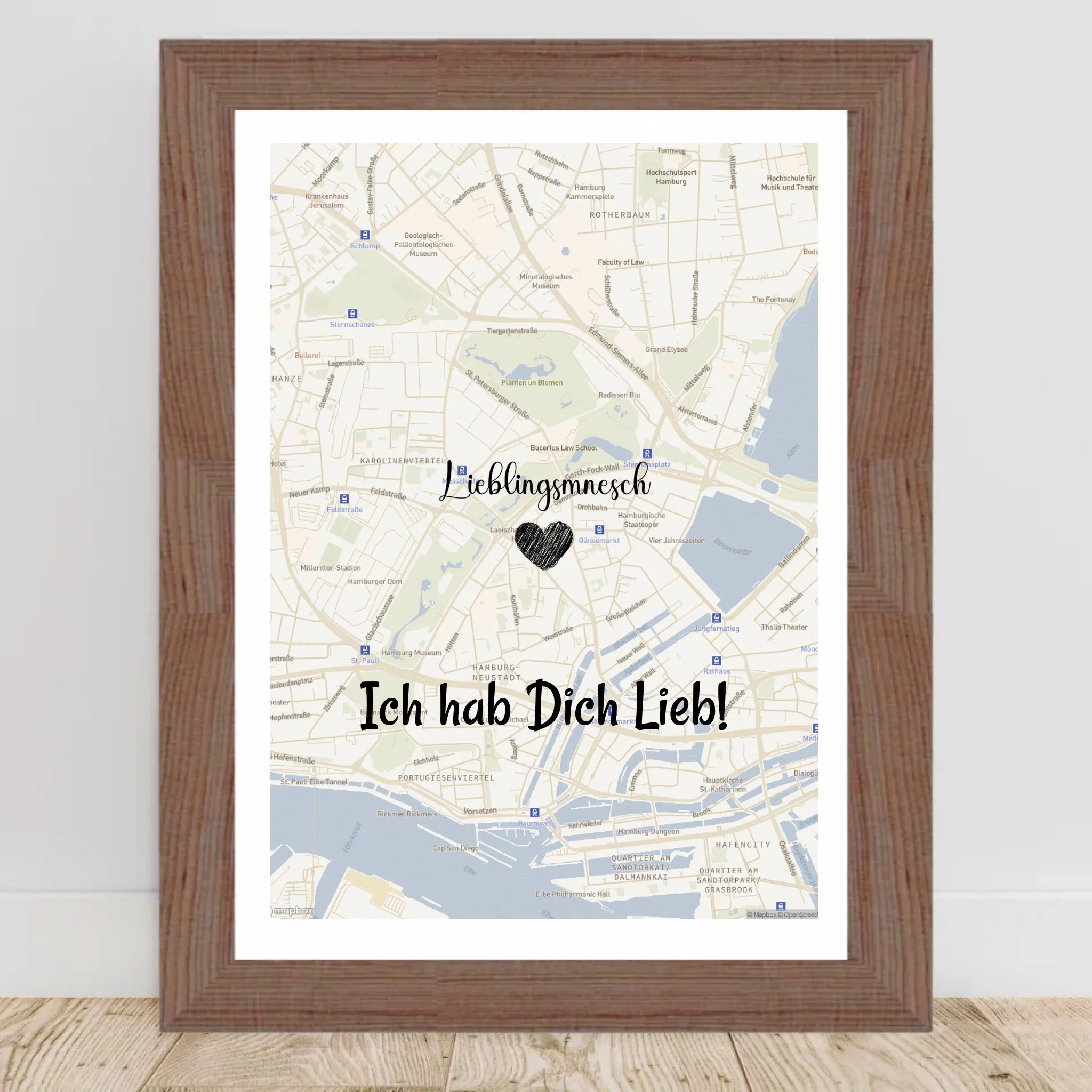 Lieblingsmensch Kartenposter Stadtkarte personalisiert - Cantty
