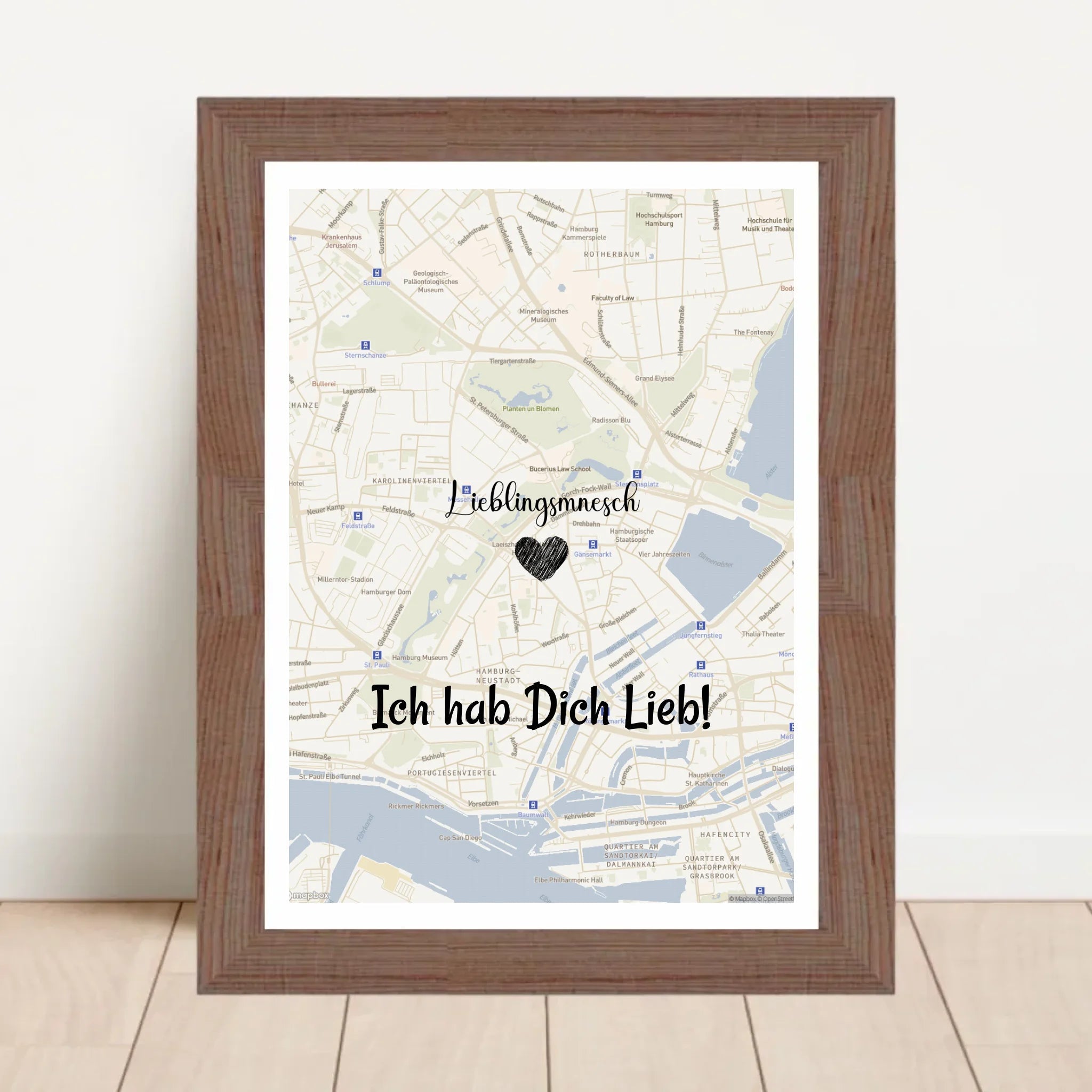 Lieblingsmensch Kartenposter Stadtkarte personalisiert - Cantty