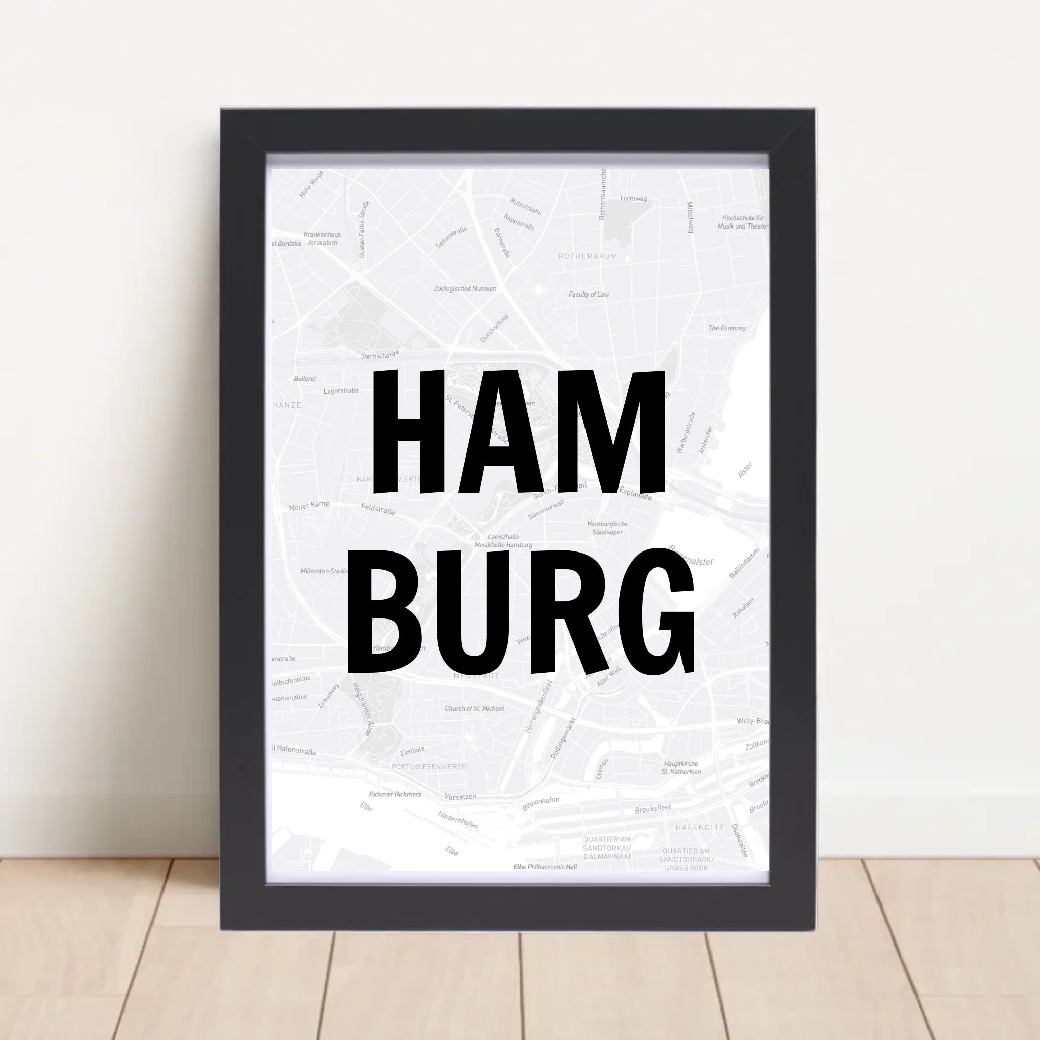 Lieblingsstadt Hamburg Koordinaten Straßenkarte Poster personalisiert - Cantty